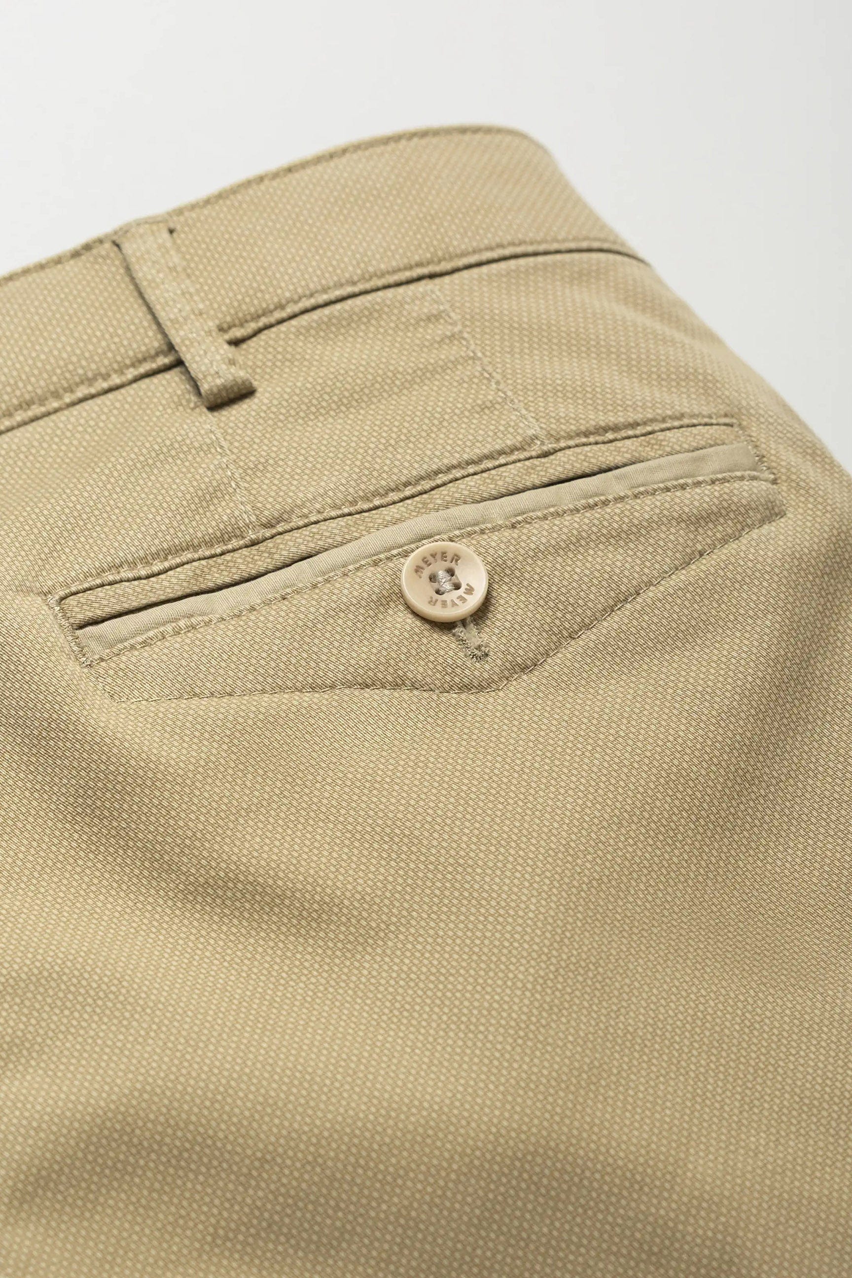 Meyer Chicago Two-Tone Cotton Stretch Chino Trousers - Sand
