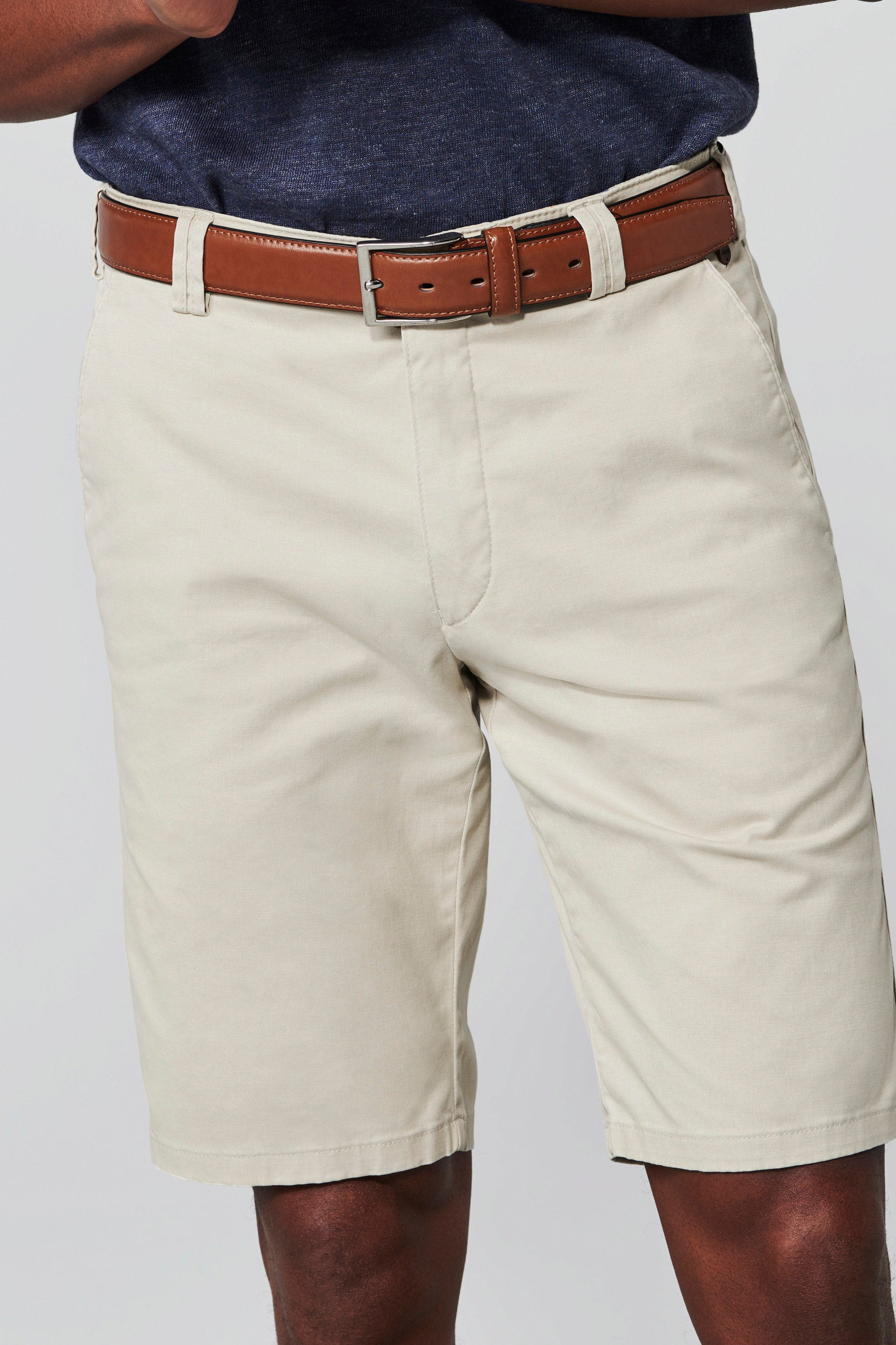 Meyer Cotton Stretch Shorts - Light Beige