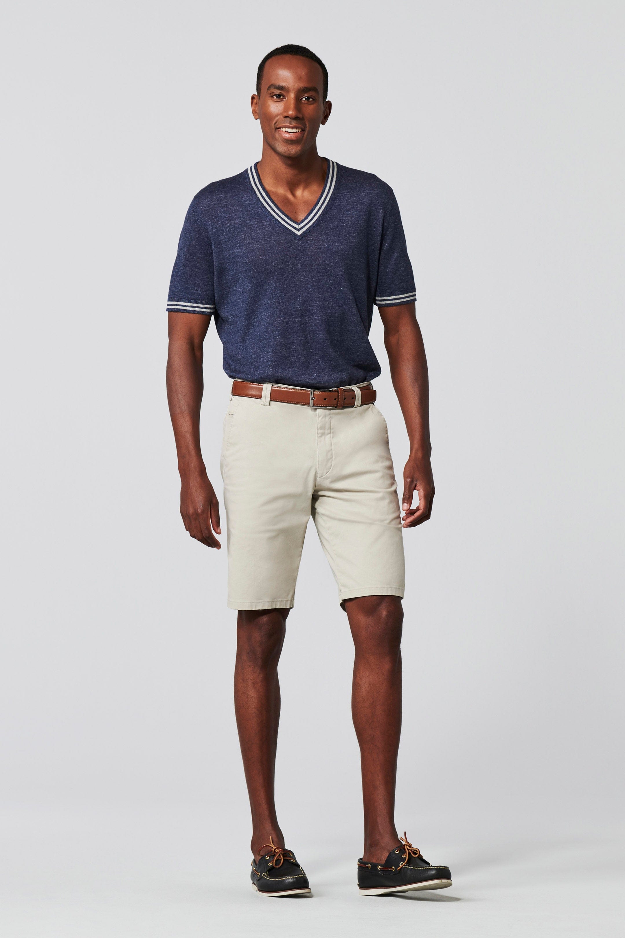 Meyer Cotton Stretch Shorts - Light Beige
