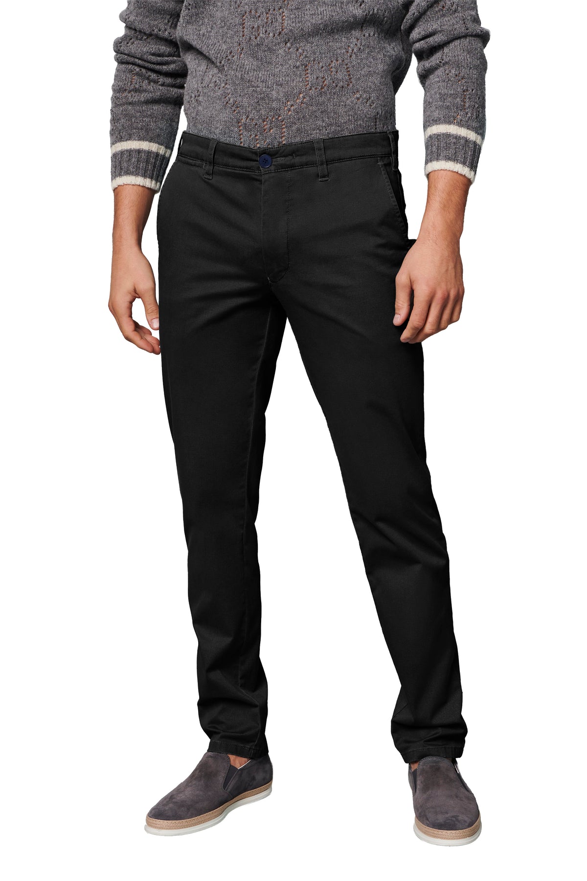 Meyer M5 Chino Cotton Stretch Chino Trousers - Black