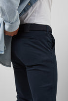 Meyer M5 Chino Cotton Stretch Chino Trousers - Navy