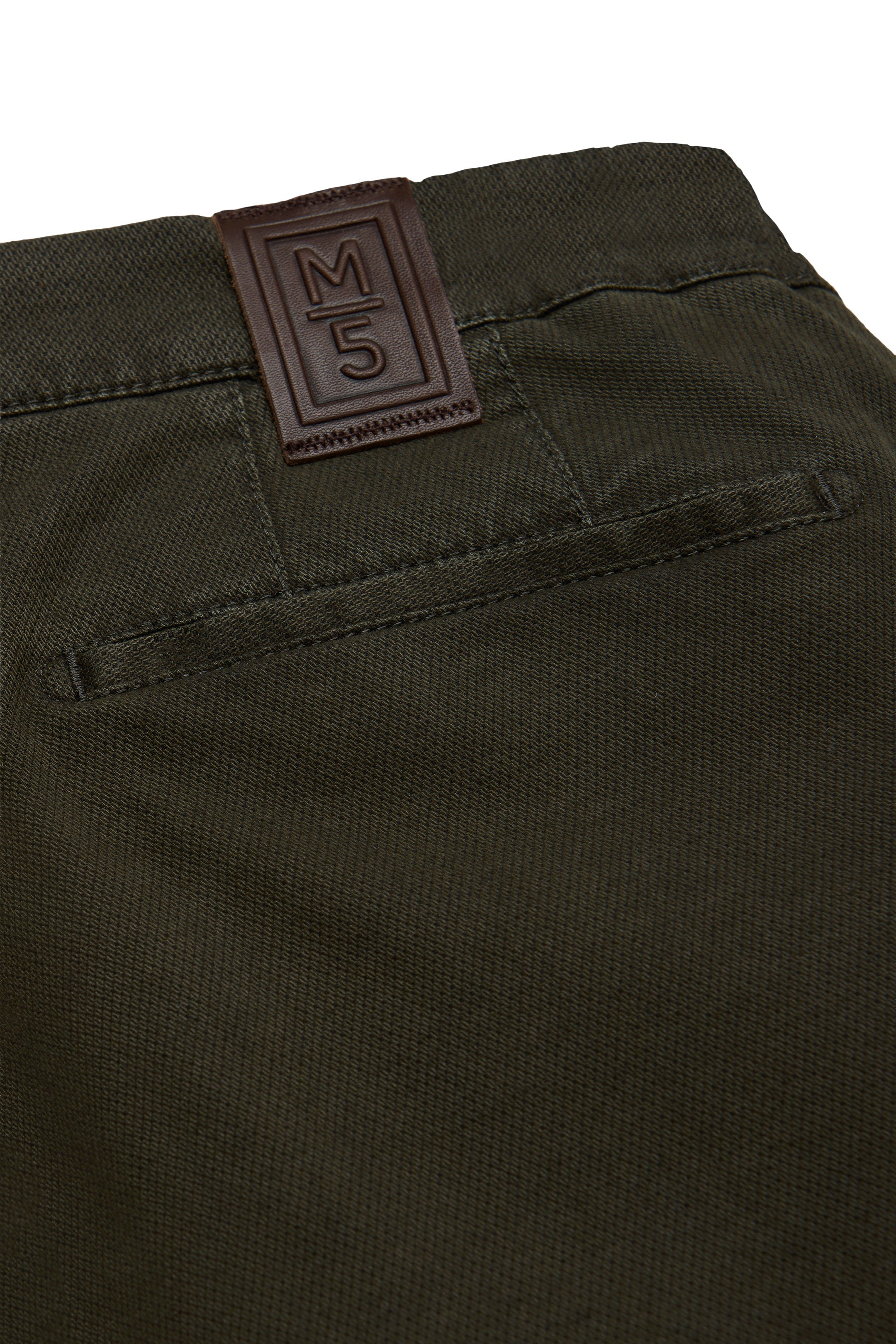 Meyer M5 Chino Stretch Micro Structure Trousers - Dark Green
