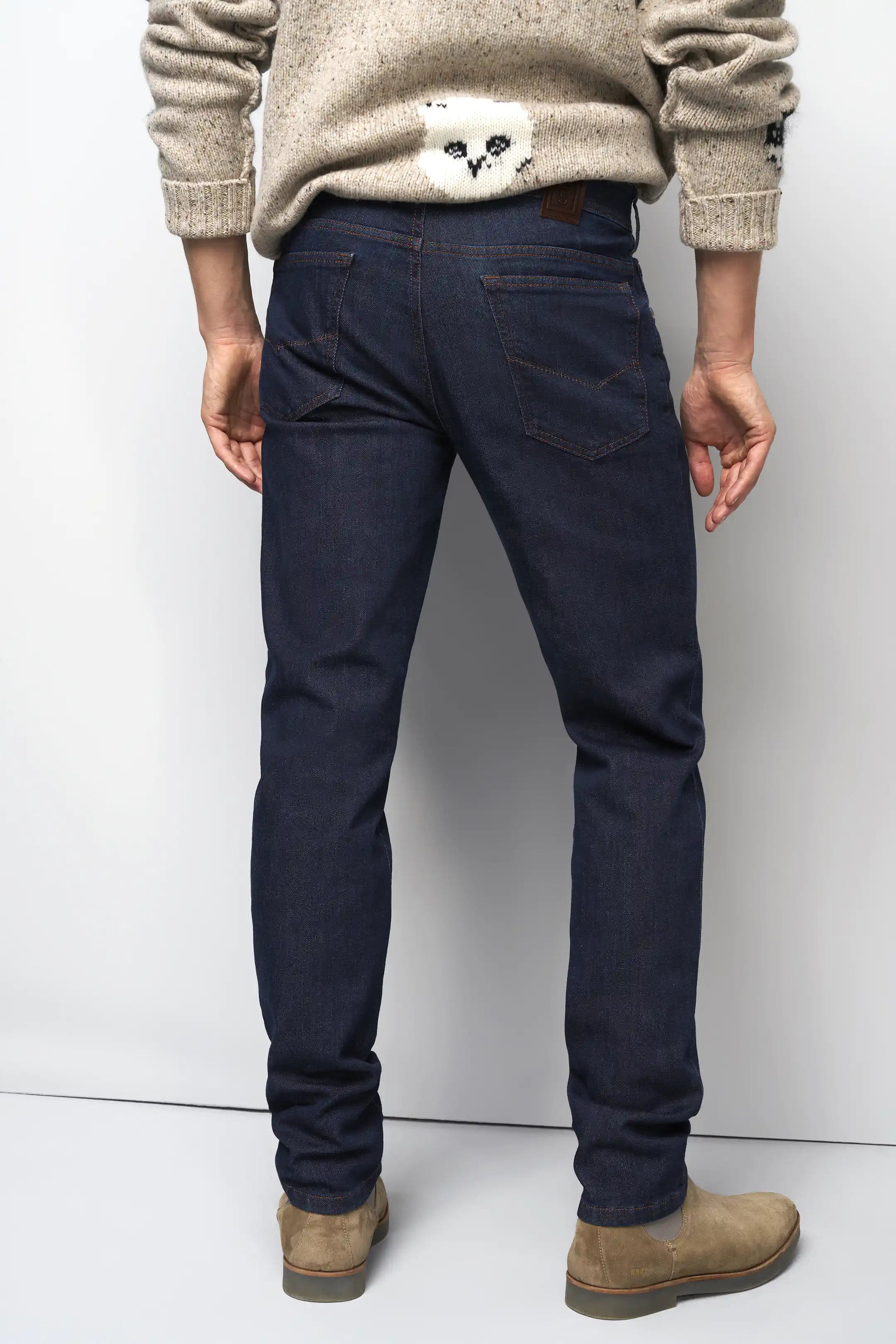 Meyer M5 Five Stretch Denim Jeans - Dark Blue