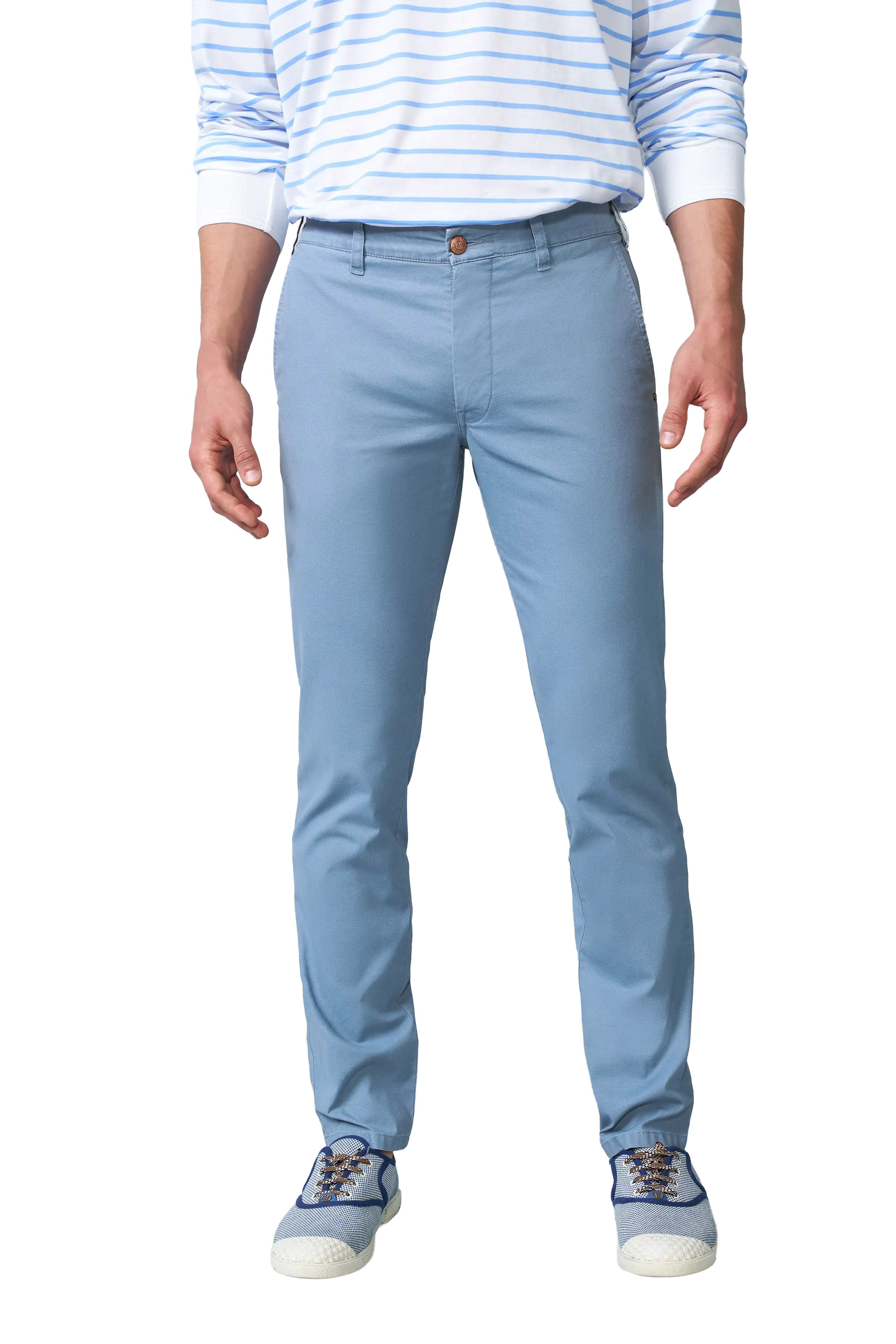 Meyer M5 Move Stretch Casual Chinos - Blue