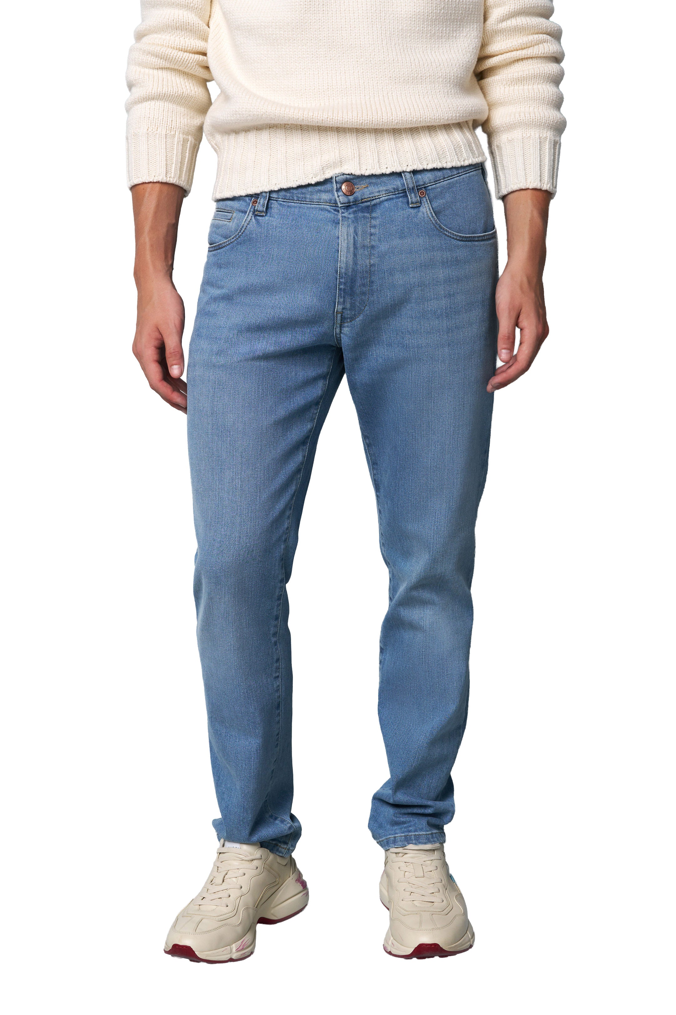 Meyer M5 Regular Stretch Denim Jeans - Light Blue