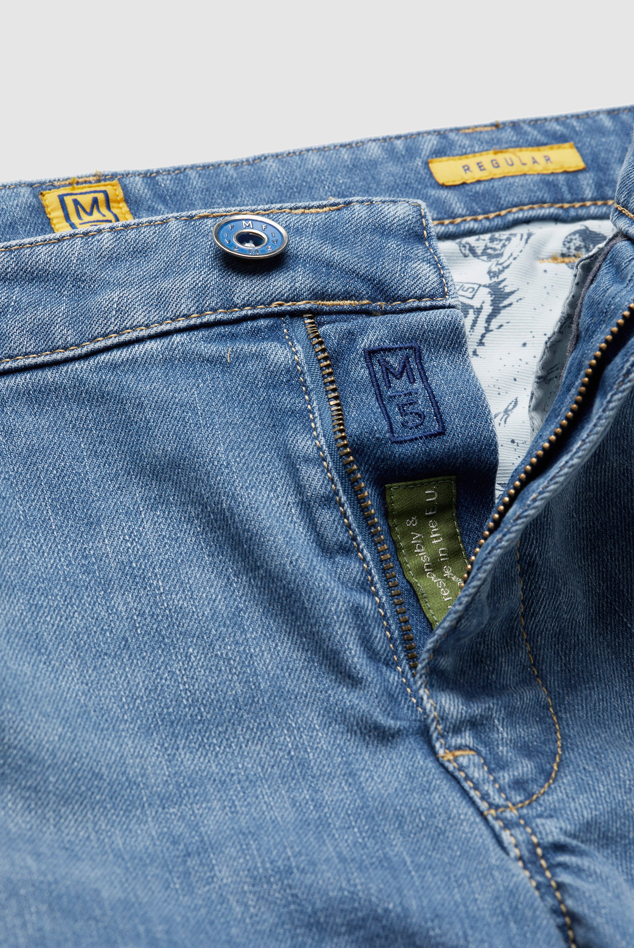Meyer M5 Regular Stretch Denim Jeans - Light Blue