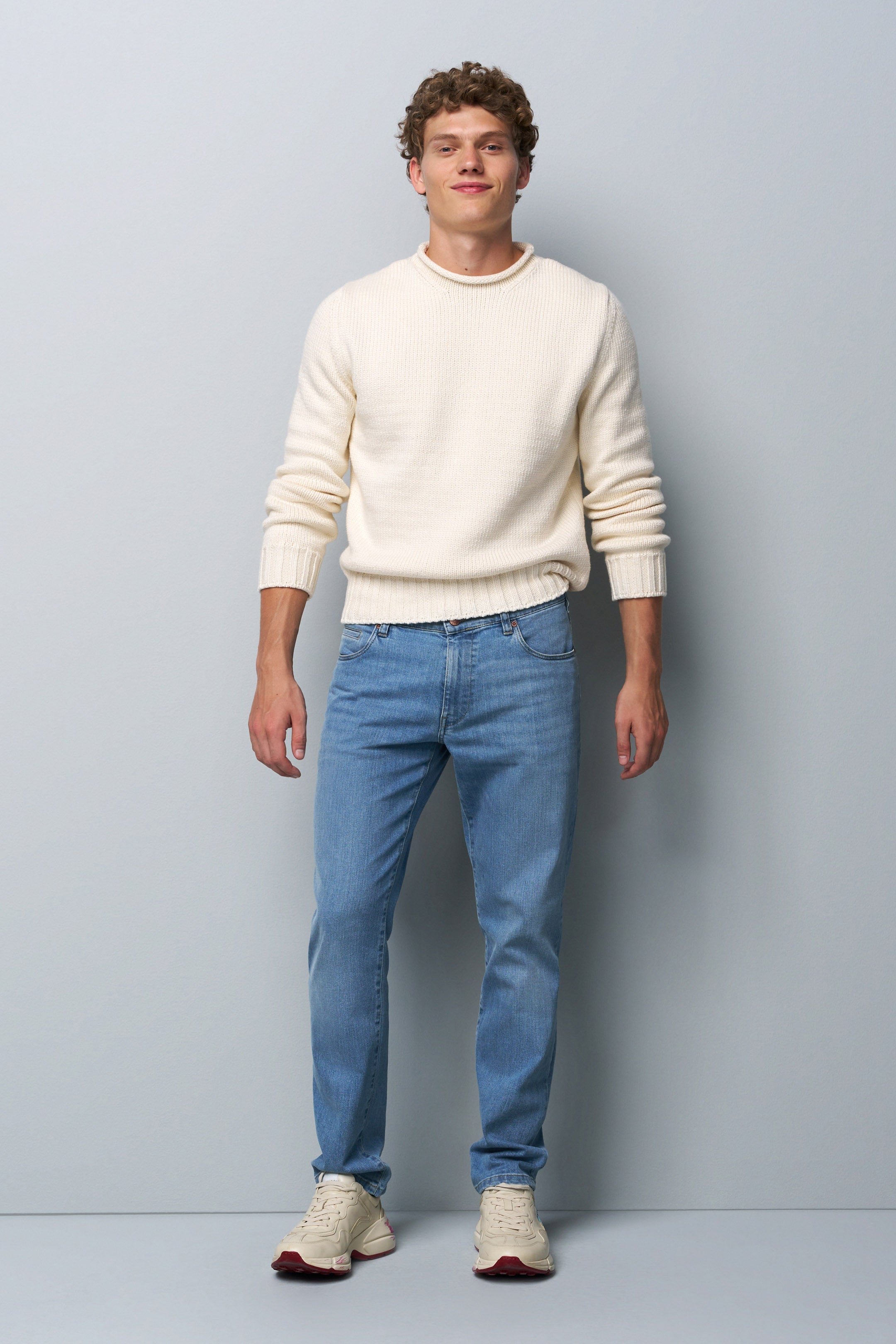 Meyer M5 Regular Stretch Denim Jeans - Light Blue