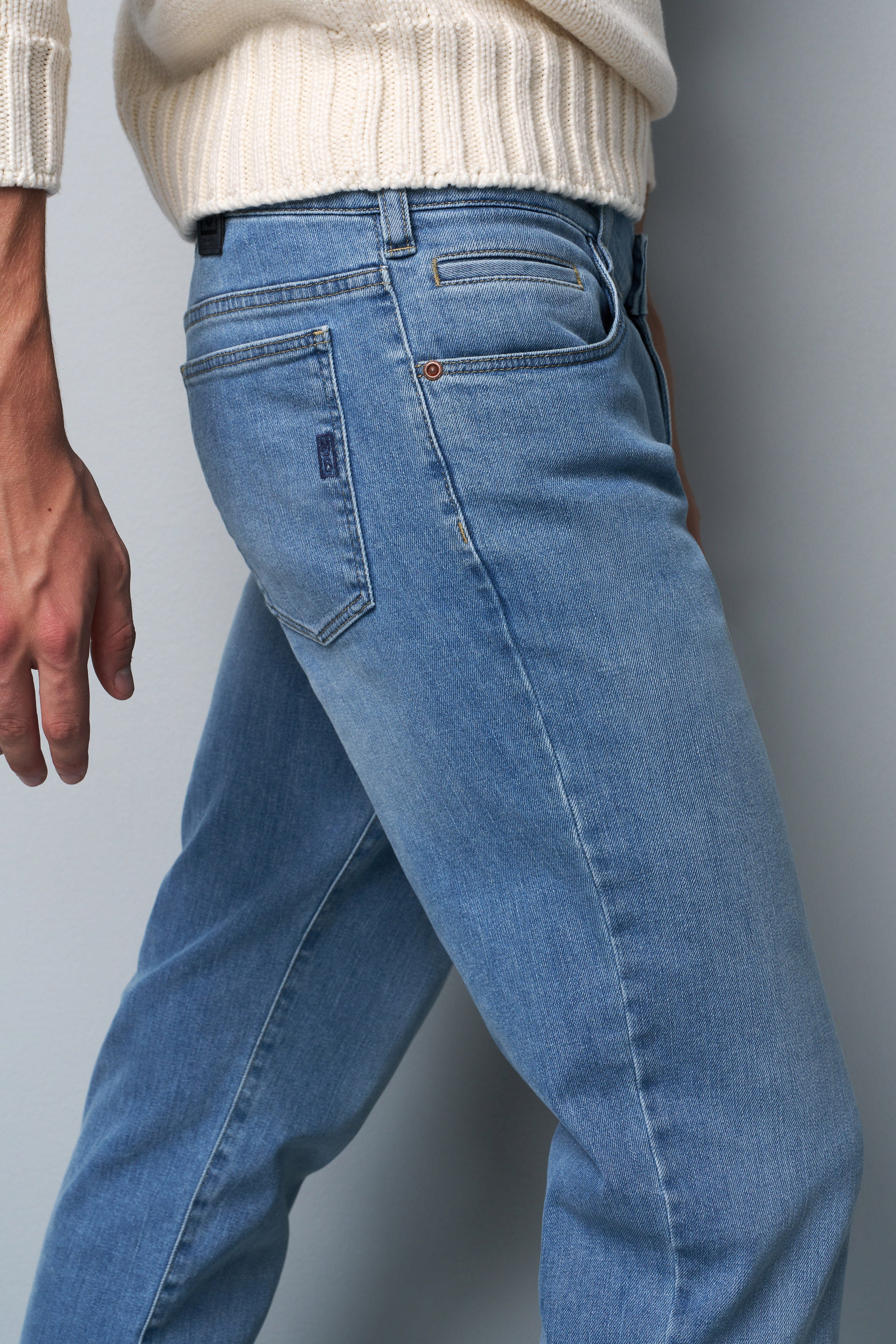 Meyer M5 Regular Stretch Denim Jeans - Light Blue