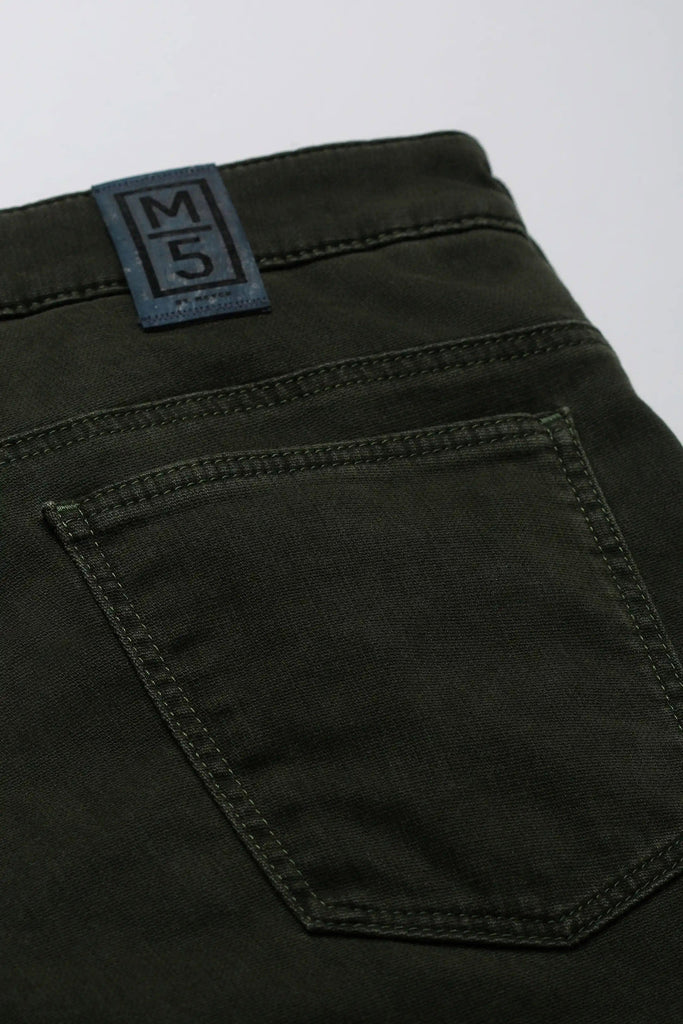 Meyer M5 Slim Micro Structure Cotton Stretch Chinos - Dark Green