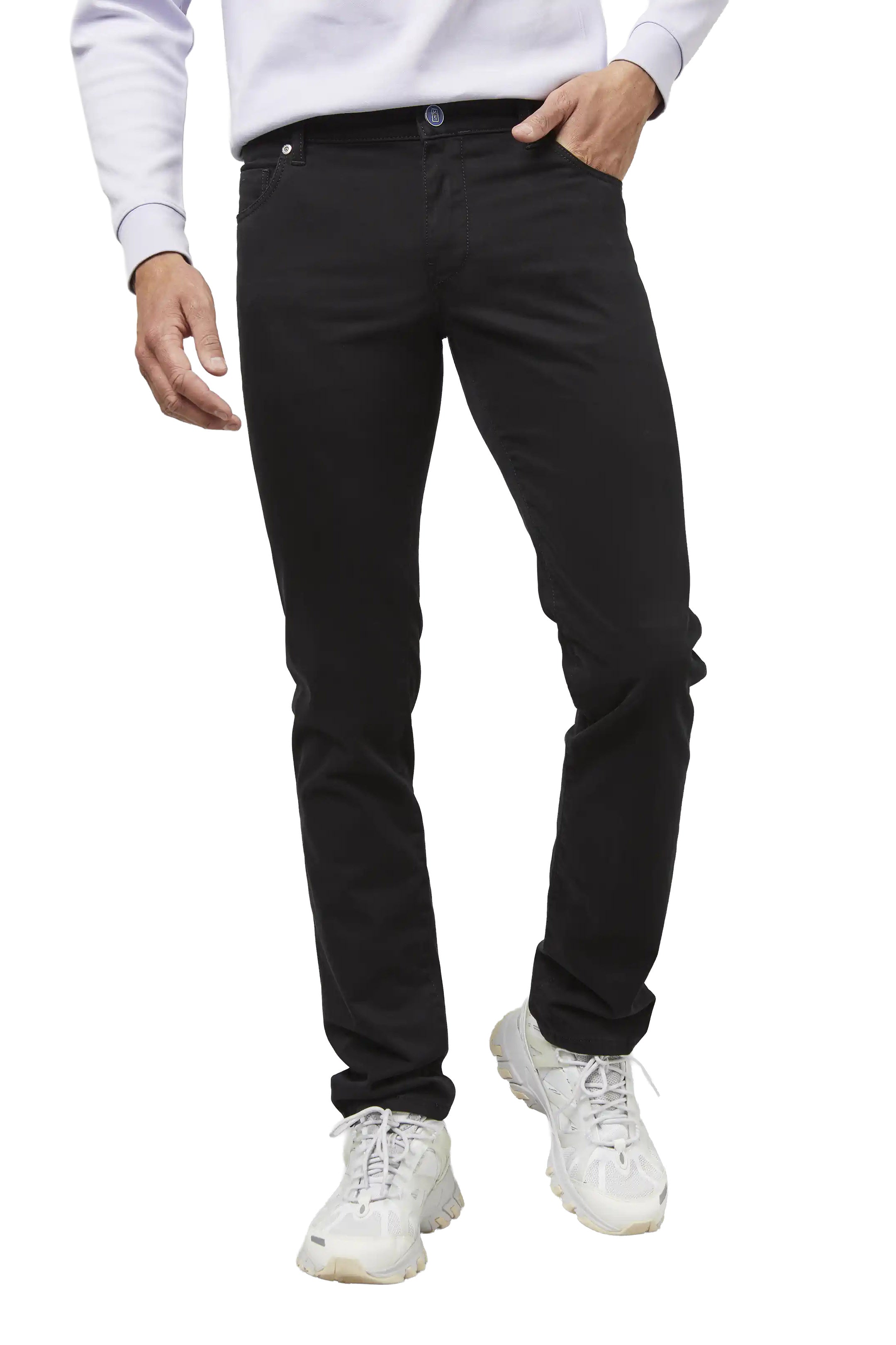 Meyer M5 Slim Soft Stretch Pima Cotton Chinos - Black
