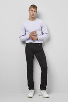Meyer M5 Slim Soft Stretch Pima Cotton Chinos - Black