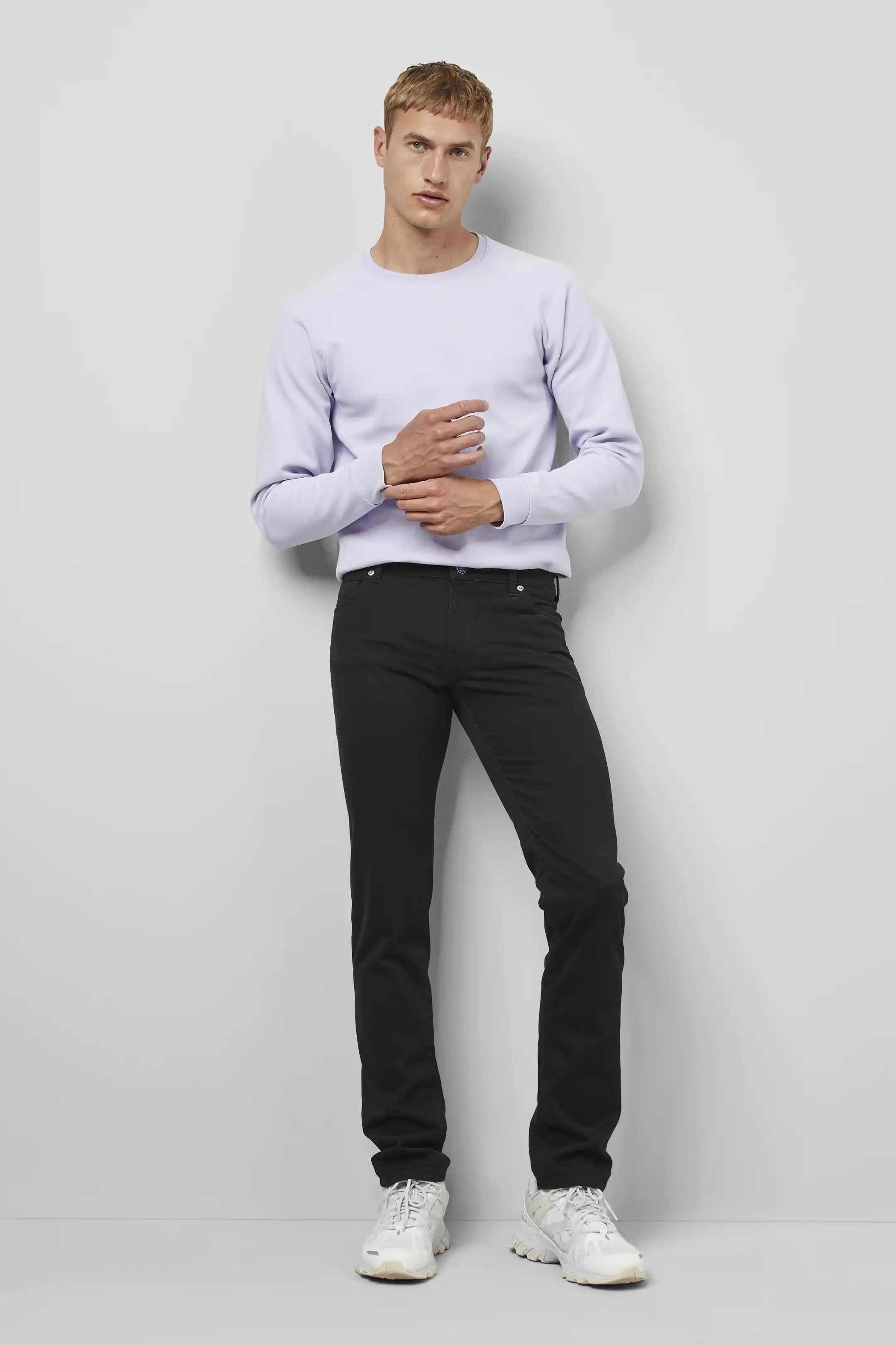 Meyer M5 Slim Soft Stretch Pima Cotton Chinos - Black