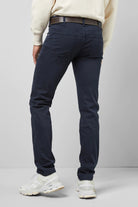 Meyer M5 Slim Soft Stretch Pima Cotton Chinos - Navy