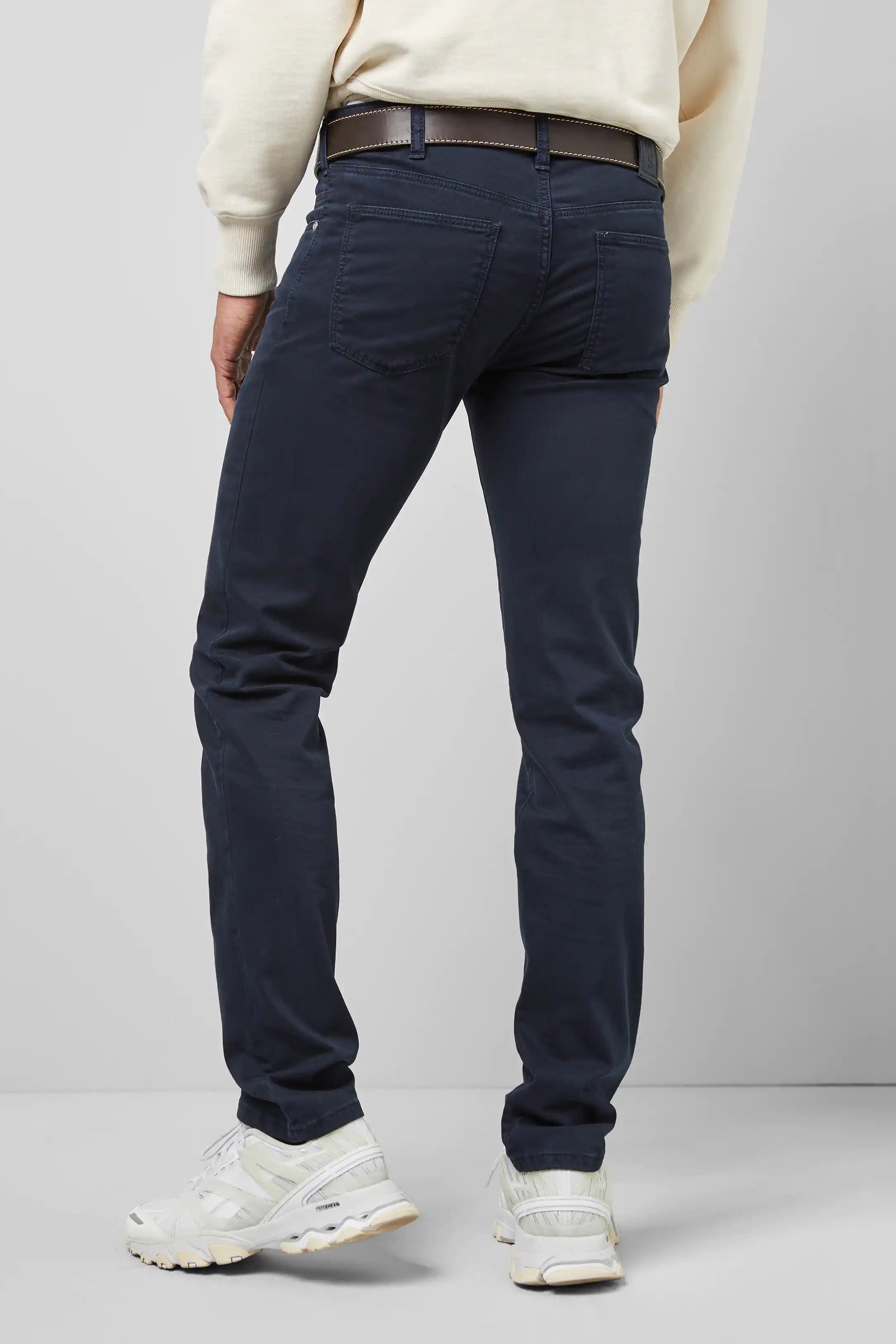 Meyer M5 Slim Soft Stretch Pima Cotton Chinos - Navy