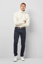 Meyer M5 Slim Soft Stretch Pima Cotton Chinos - Navy