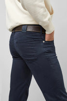 Meyer M5 Slim Soft Stretch Pima Cotton Chinos - Navy