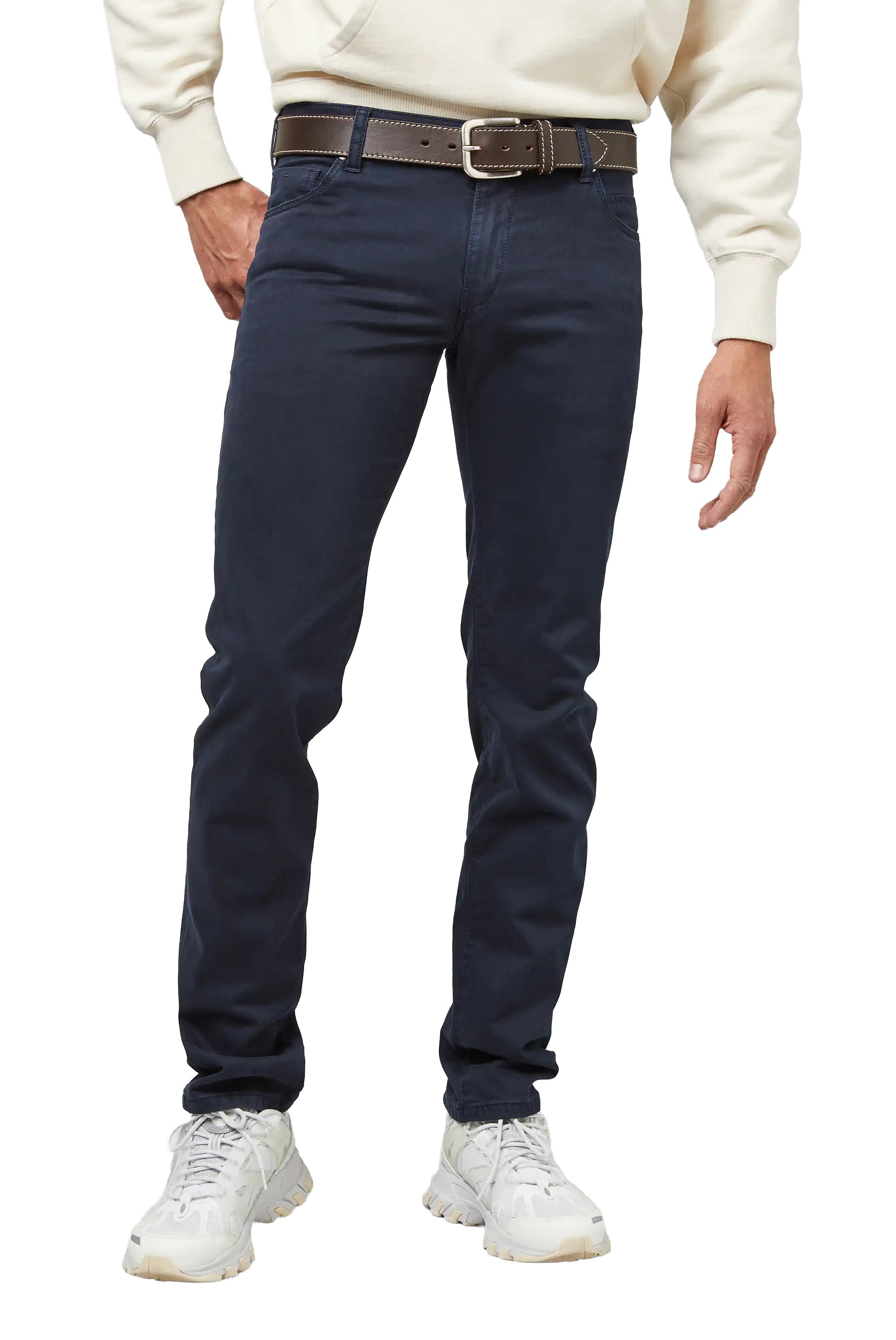 Meyer M5 Slim Soft Stretch Pima Cotton Chinos - Navy