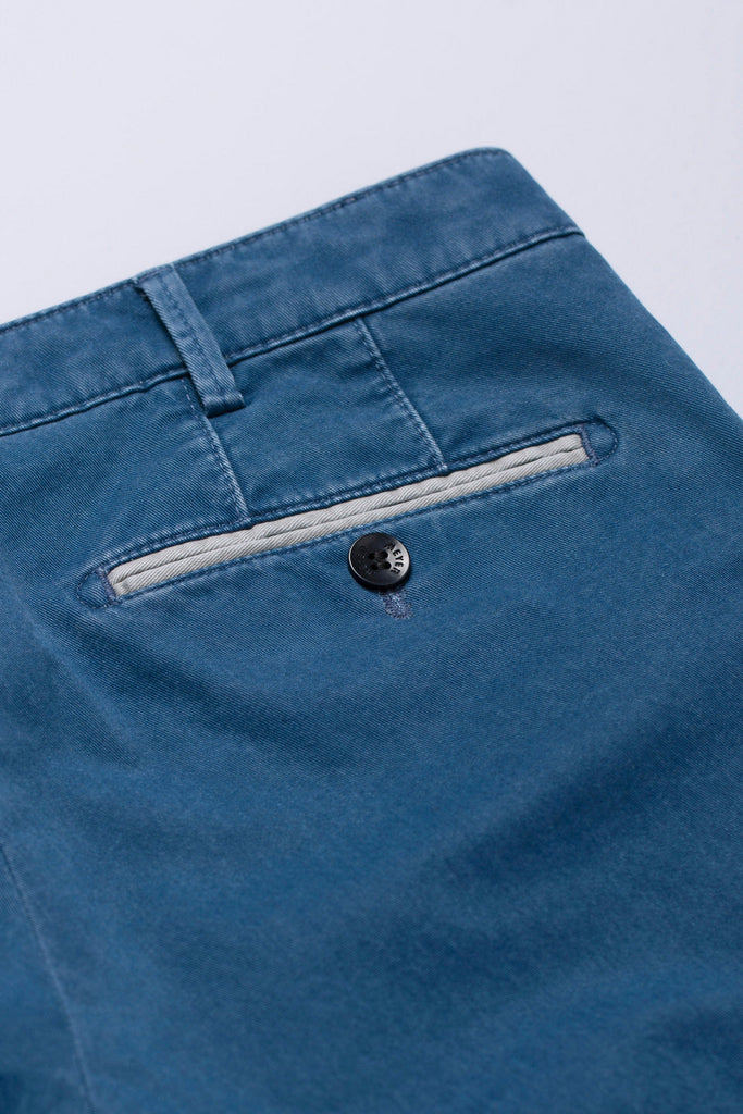 Meyer New York Cotton Stretch Chino Trousers - Blue