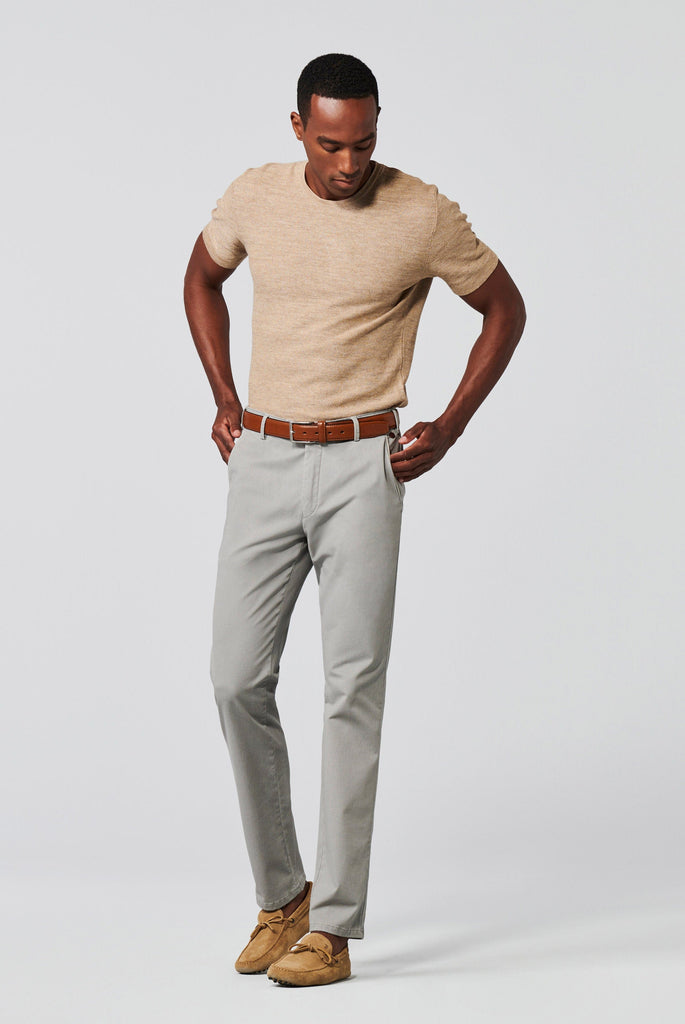 Meyer New York Cotton Stretch Chino Trousers - Light Grey