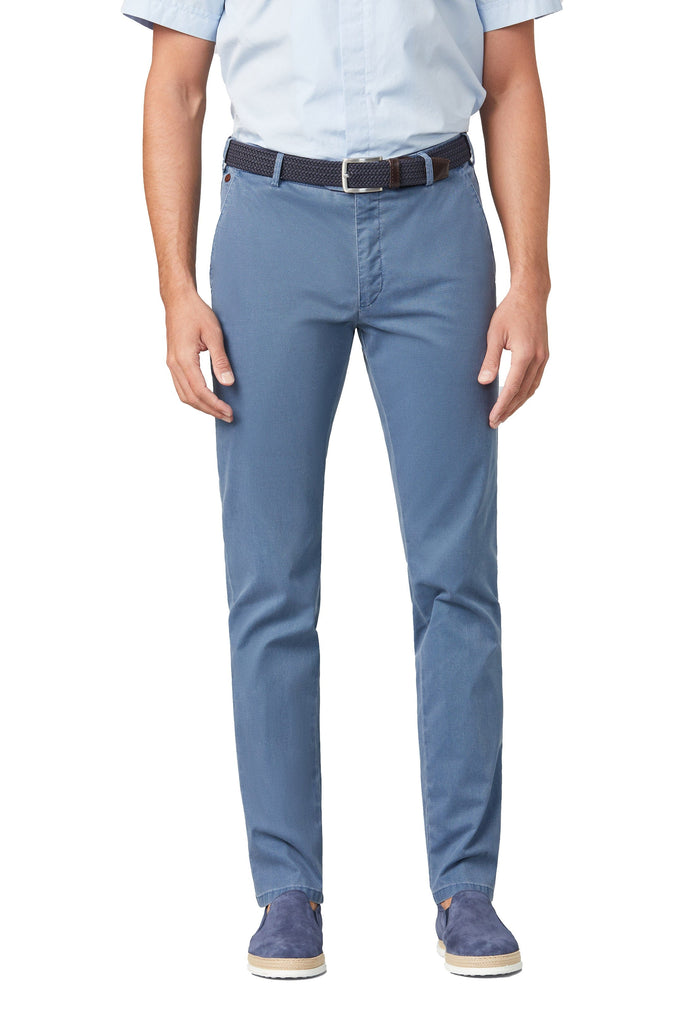 Meyer New York Cotton Twill Chino Trousers - Blue