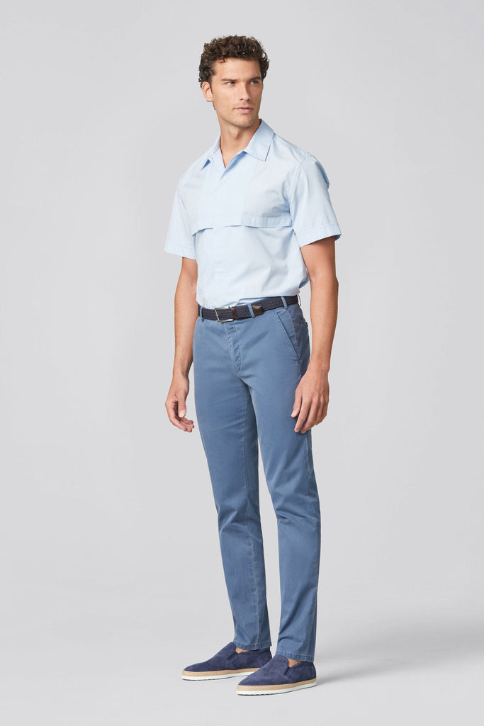 Meyer New York Cotton Twill Chino Trousers - Blue