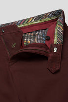 Meyer New York Fine Texture Cotton Stretch Chinos - Burgundy