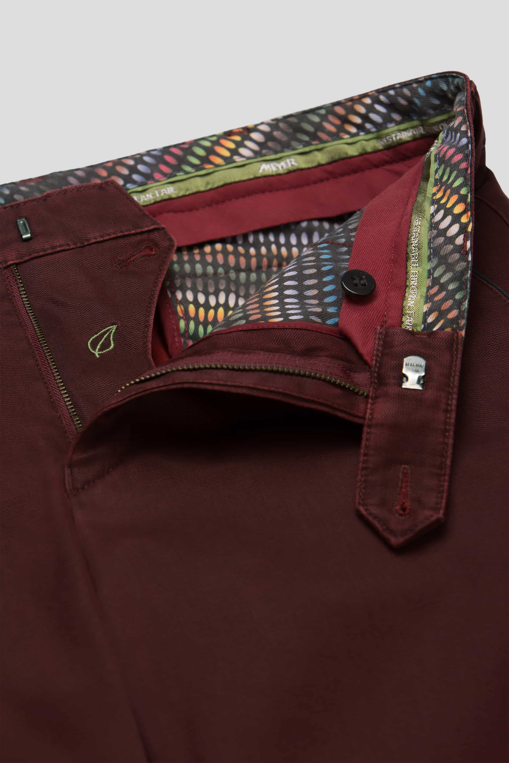 Meyer New York Fine Texture Cotton Stretch Chinos - Burgundy