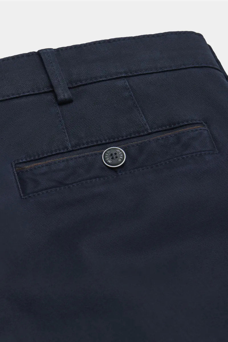 Meyer New York Fine Texture Cotton Stretch Chinos - Navy