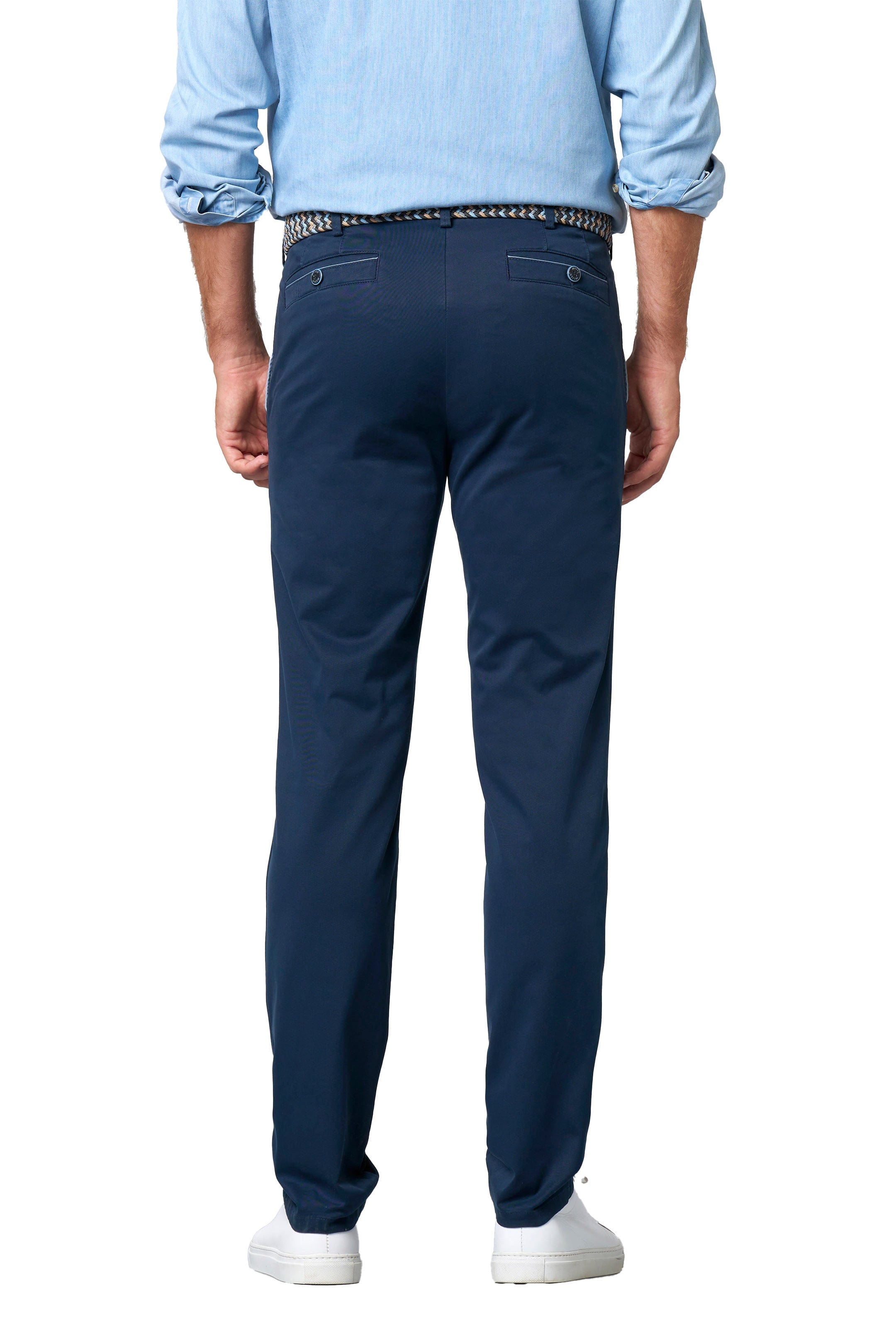 Meyer New York Stretch Summer Twill Chinos - Navy