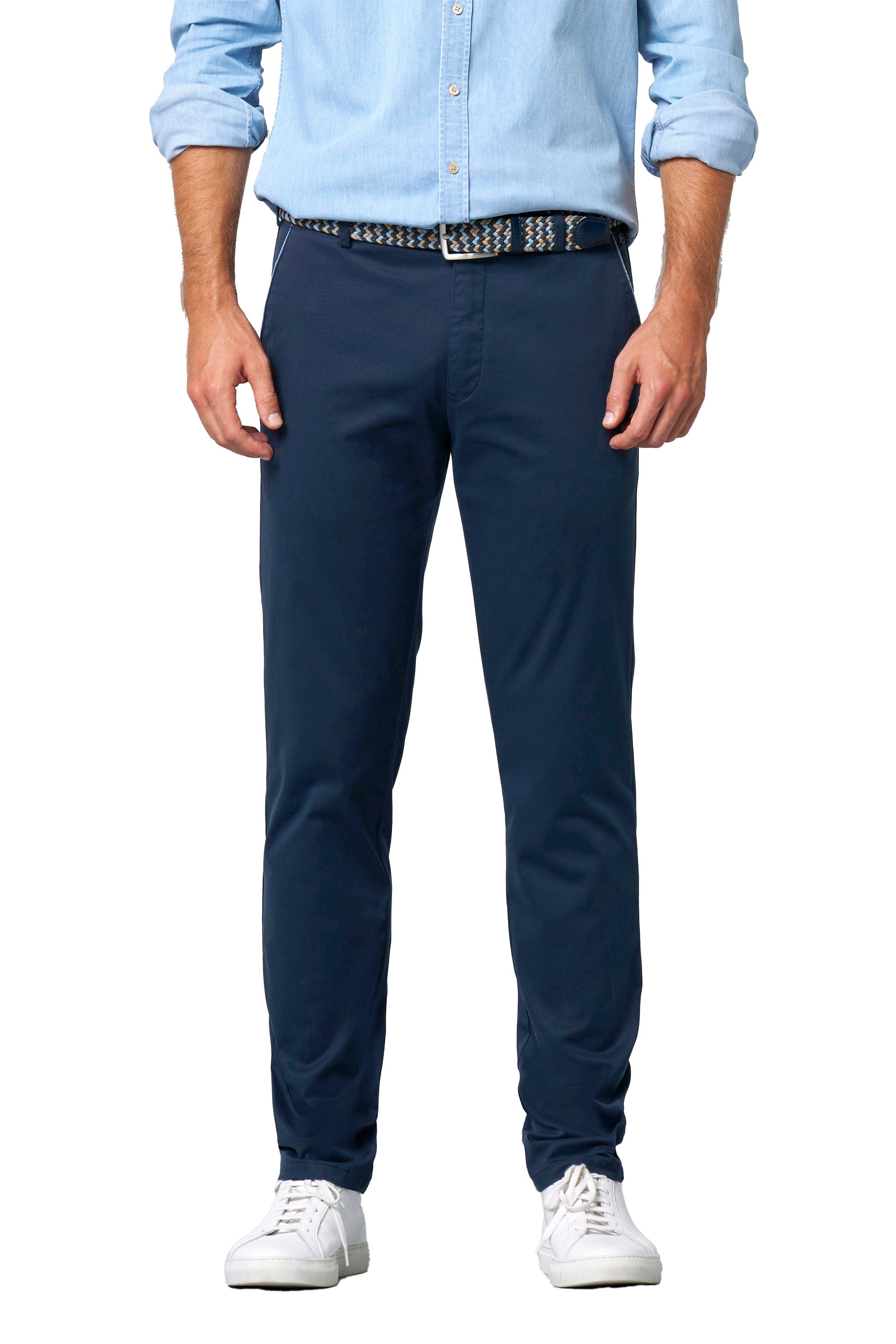 Meyer New York Stretch Summer Twill Chinos - Navy