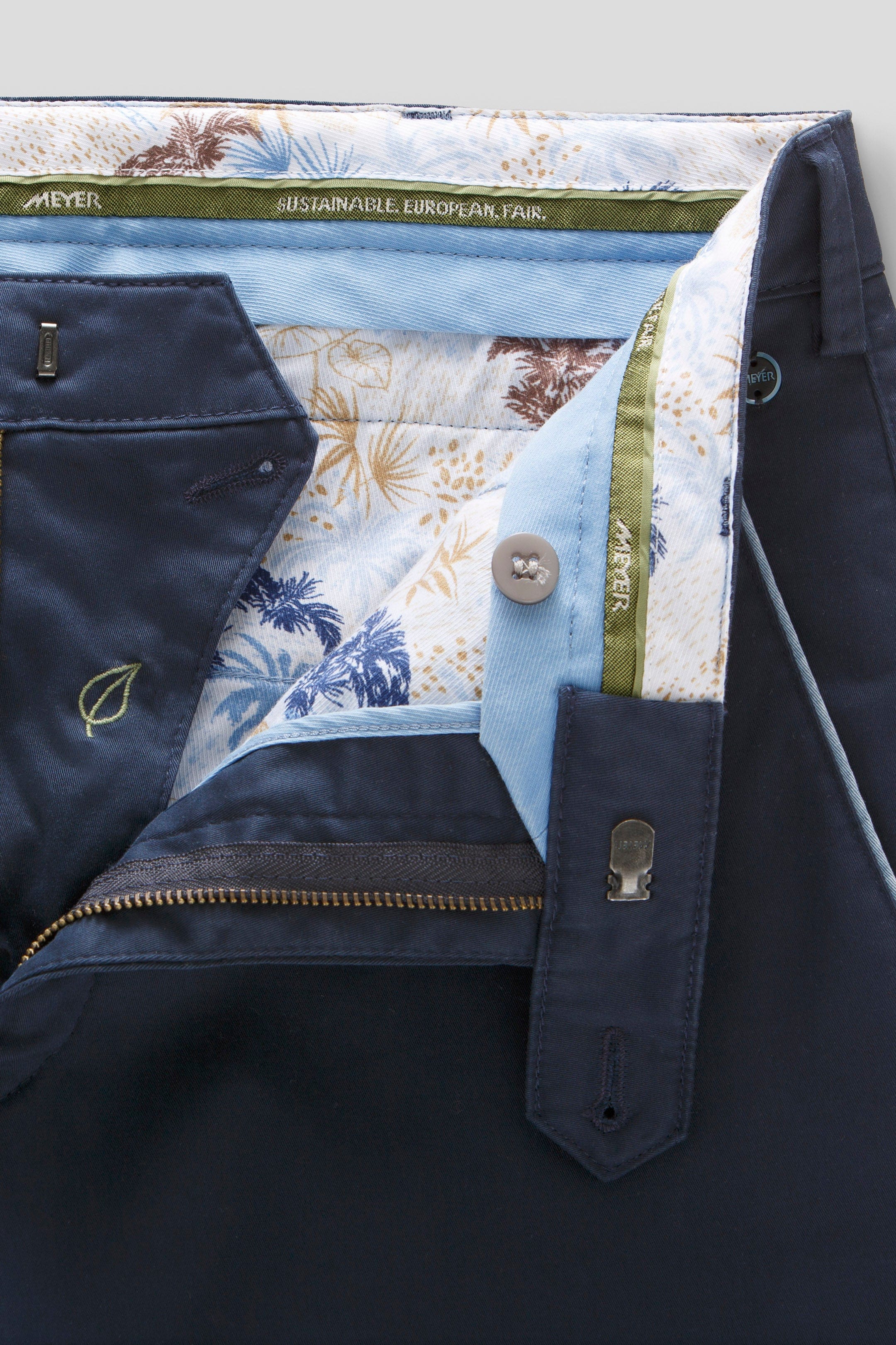 Meyer New York Stretch Summer Twill Chinos - Navy