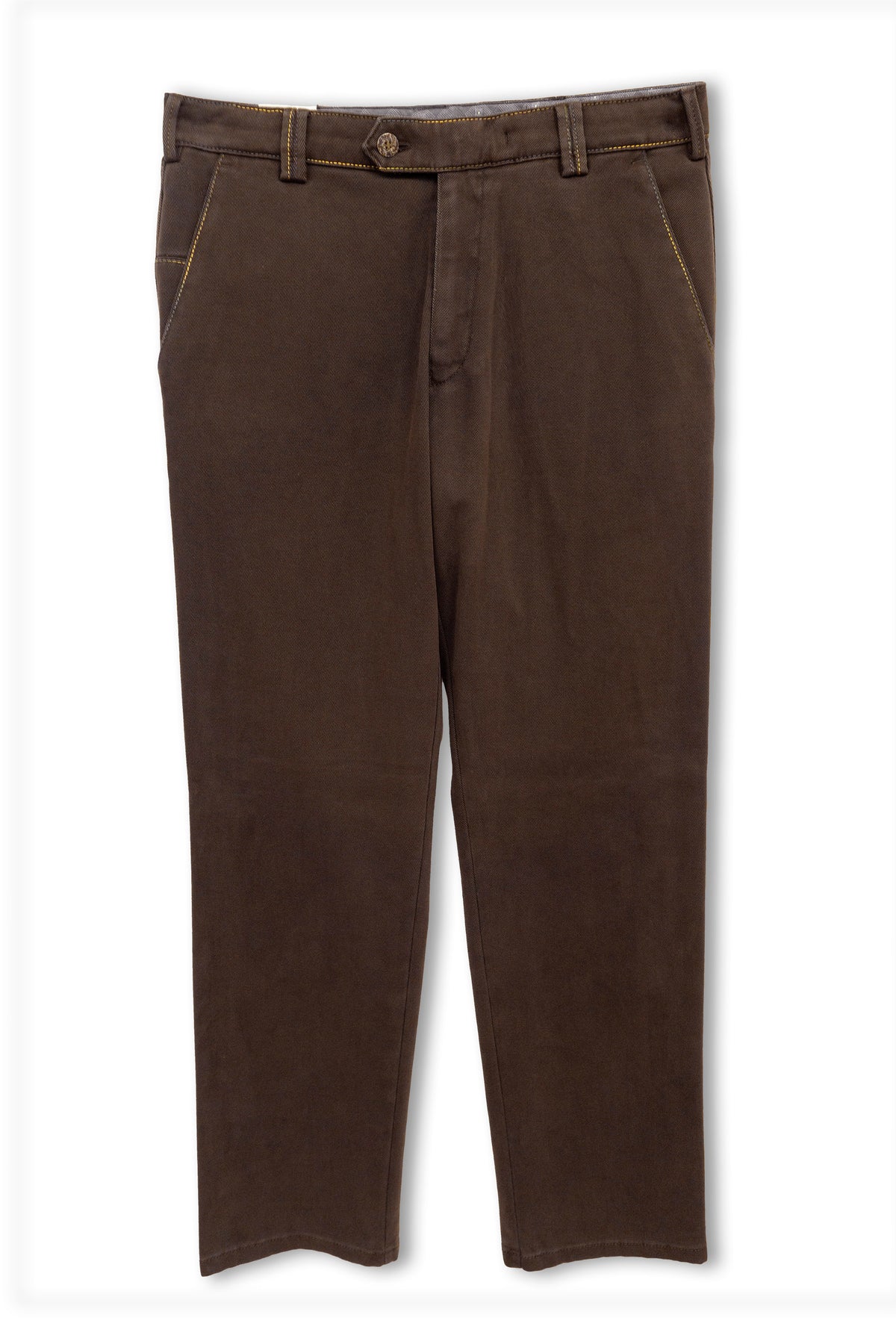 Meyer New York Winter Twill Rainbow Stitch Trousers - Chocolate