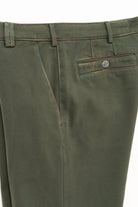 Meyer New York Winter Twill Rainbow Stitch Trousers - Dark Green