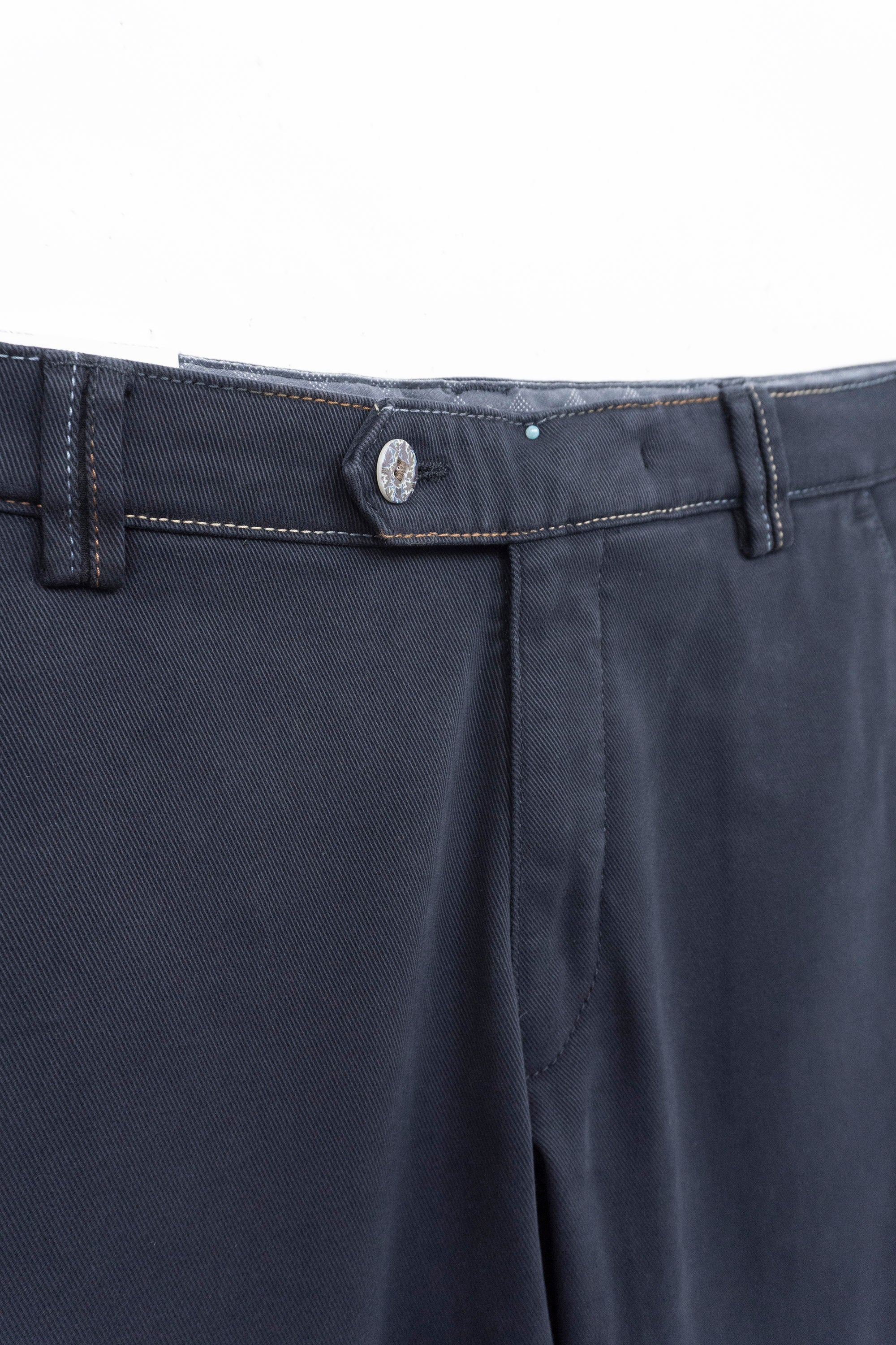 Meyer New York Winter Twill Rainbow Stitch Trousers - Navy