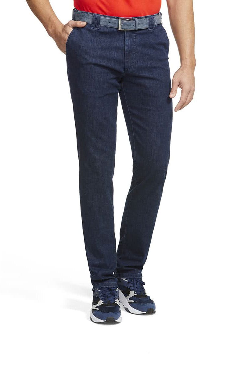 Meyer Oslo Coolmax Denim Travel Chino Trousers - Dark Stone