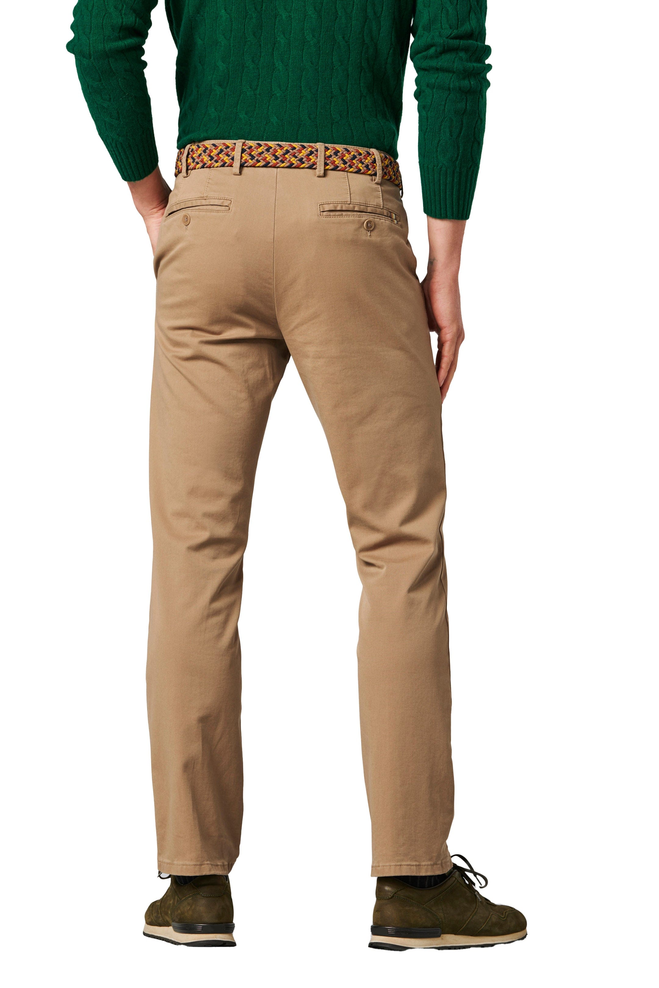 Meyer Oslo Cotton Chino Trousers - Camel