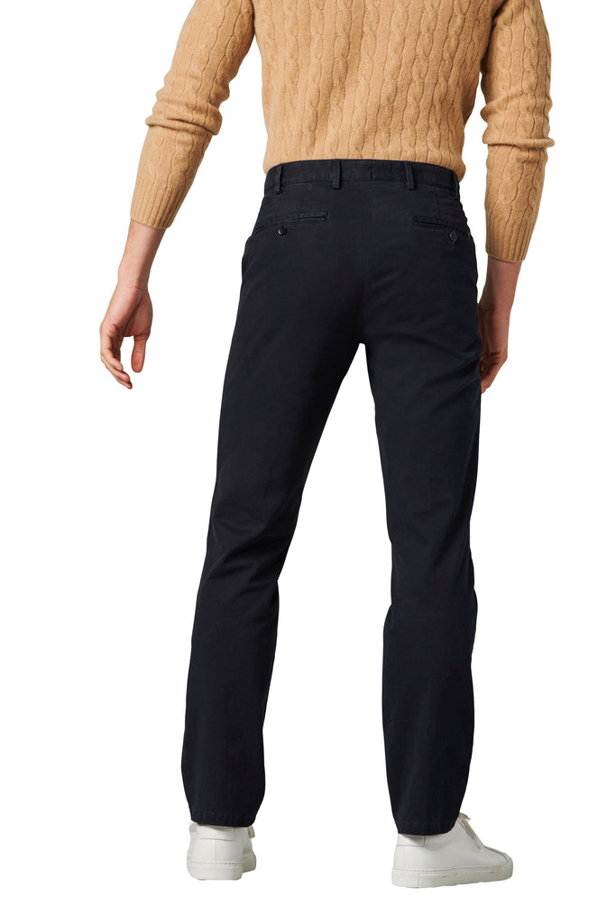 Meyer Oslo Cotton Chino Trousers - Navy