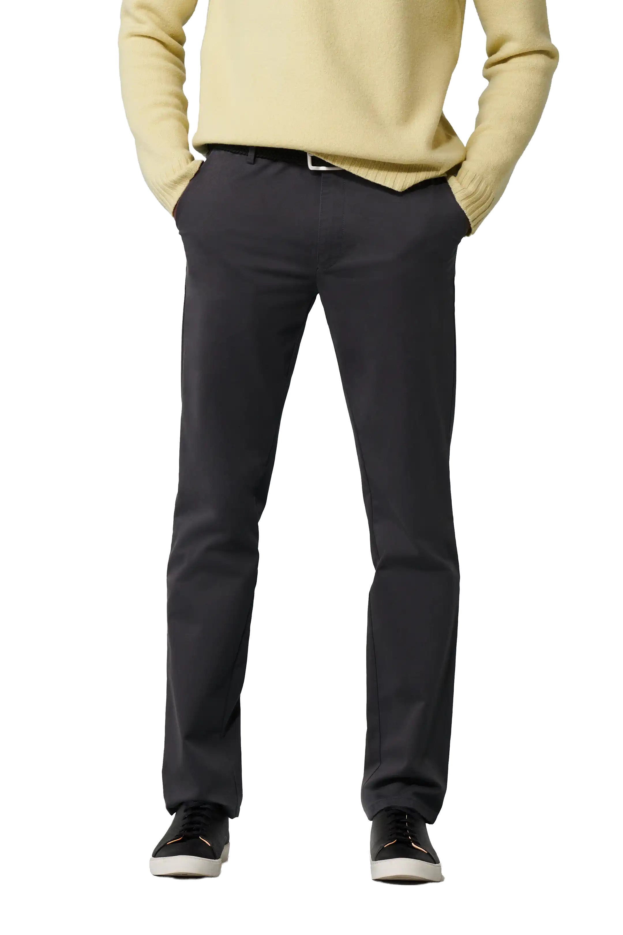 Meyer Oslo Cotton Stretch Waist Chinos - Charcoal