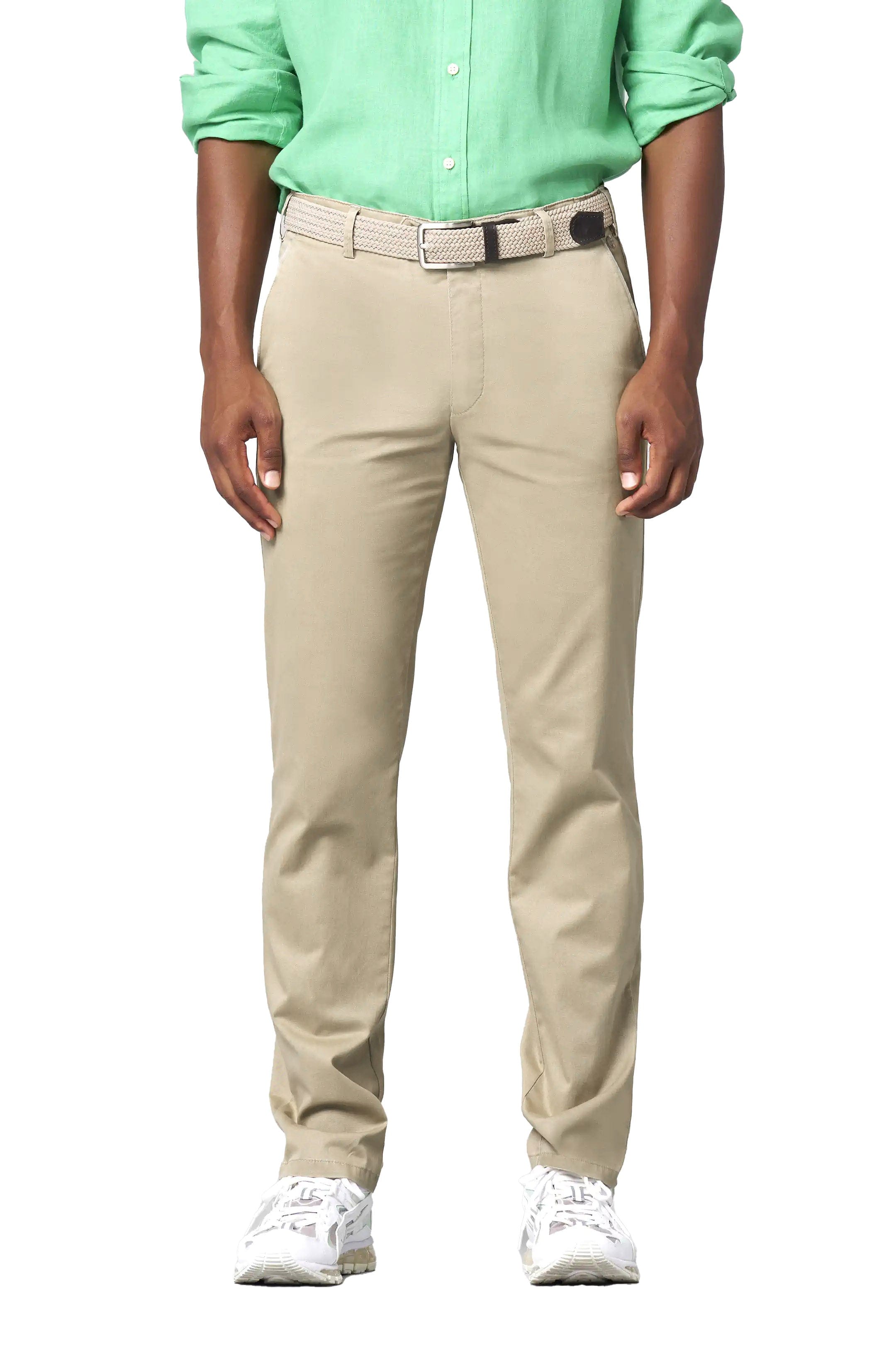 Meyer Oslo Stretch Summer Twill Chinos - Beige