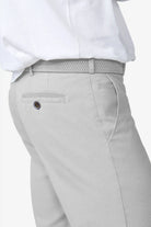 Meyer Oslo Stretch Waist Fine Structure Trousers - Silver Grey
