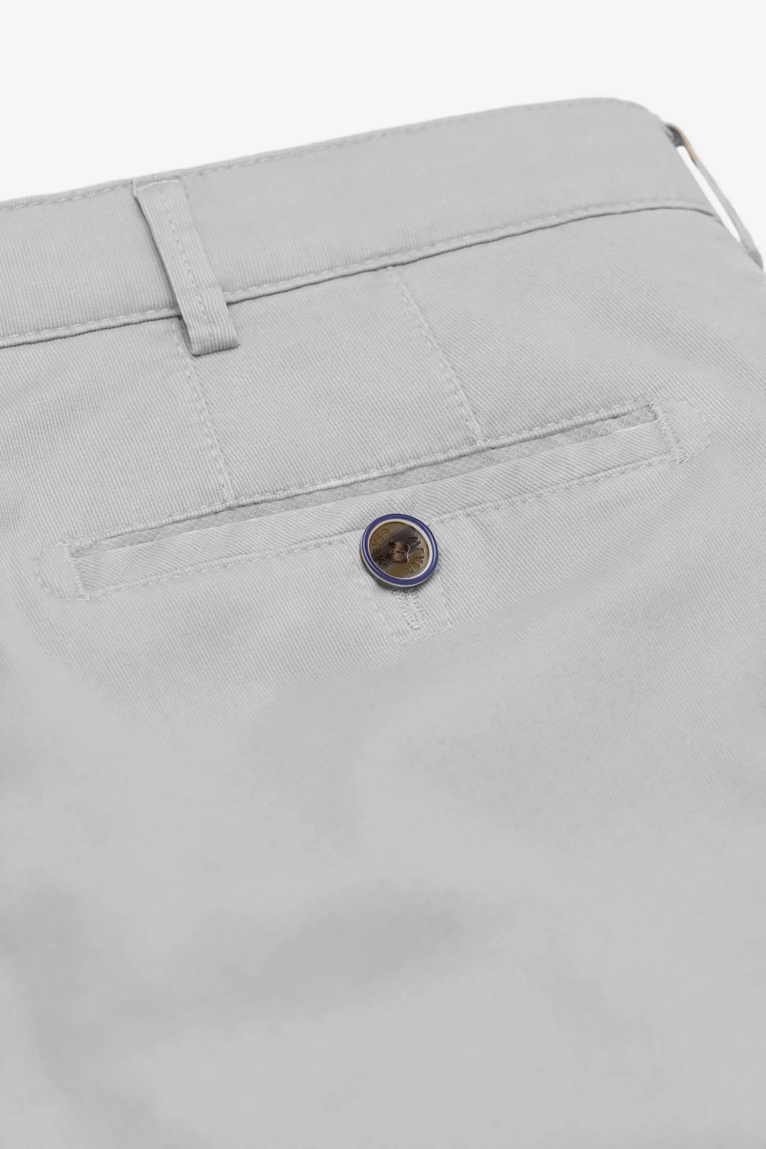 Meyer Oslo Stretch Waist Fine Structure Trousers - Silver Grey