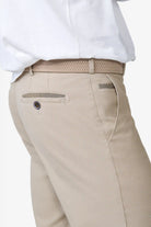 Meyer Oslo Stretch Waist Fine Texture Trousers - Beige