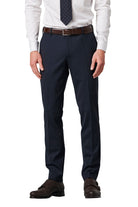 Meyer Oslo Wool Blend Stretch Waist Formal Trousers - Navy