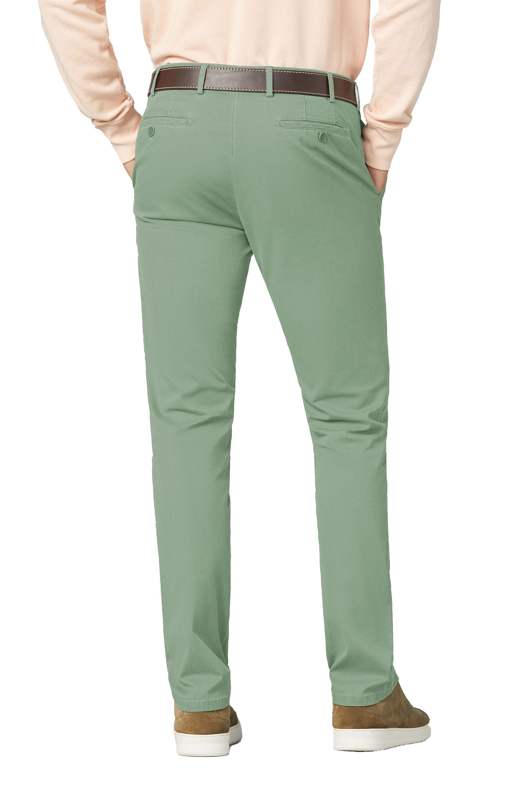 Meyer Rio Cotton Stretch Chino Trousers - Sage