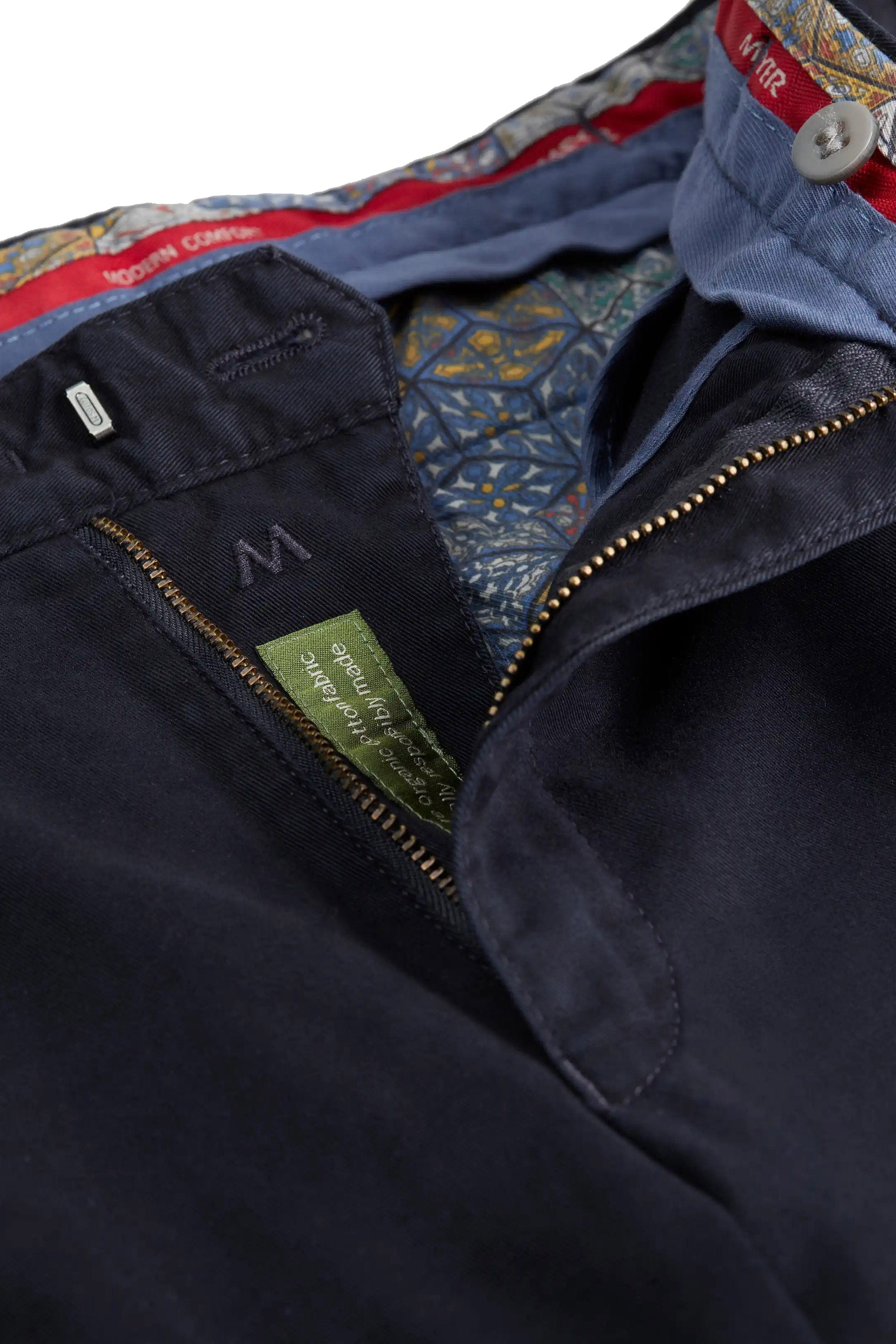 Meyer Roma Cotton Chino Trousers - Navy