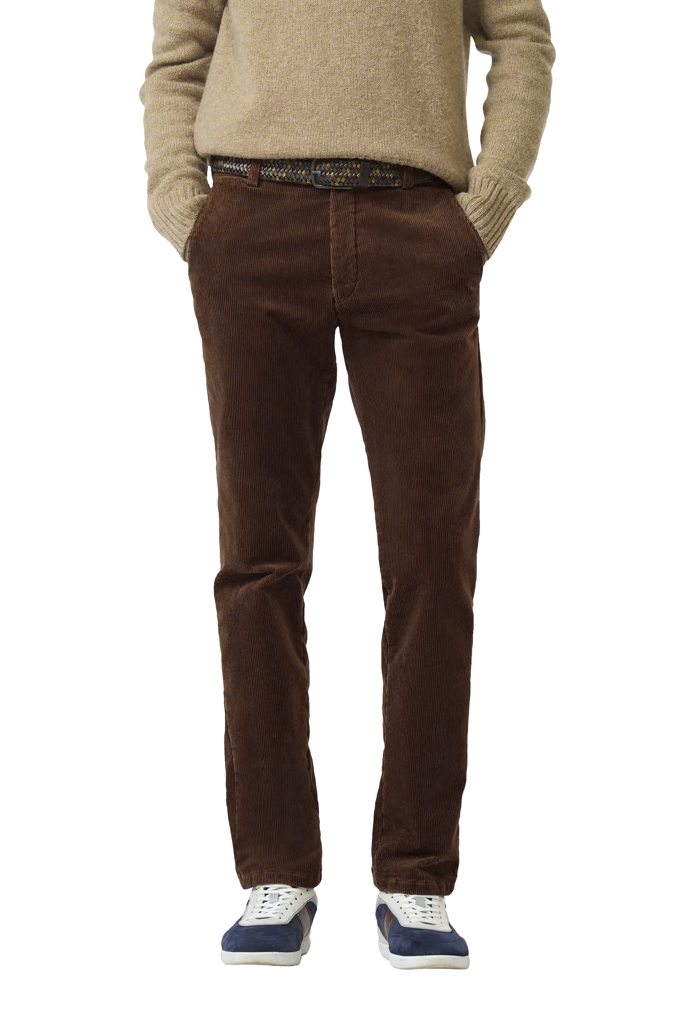 Meyer Roma Cotton Corduroy Trousers - Chestnut Brown
