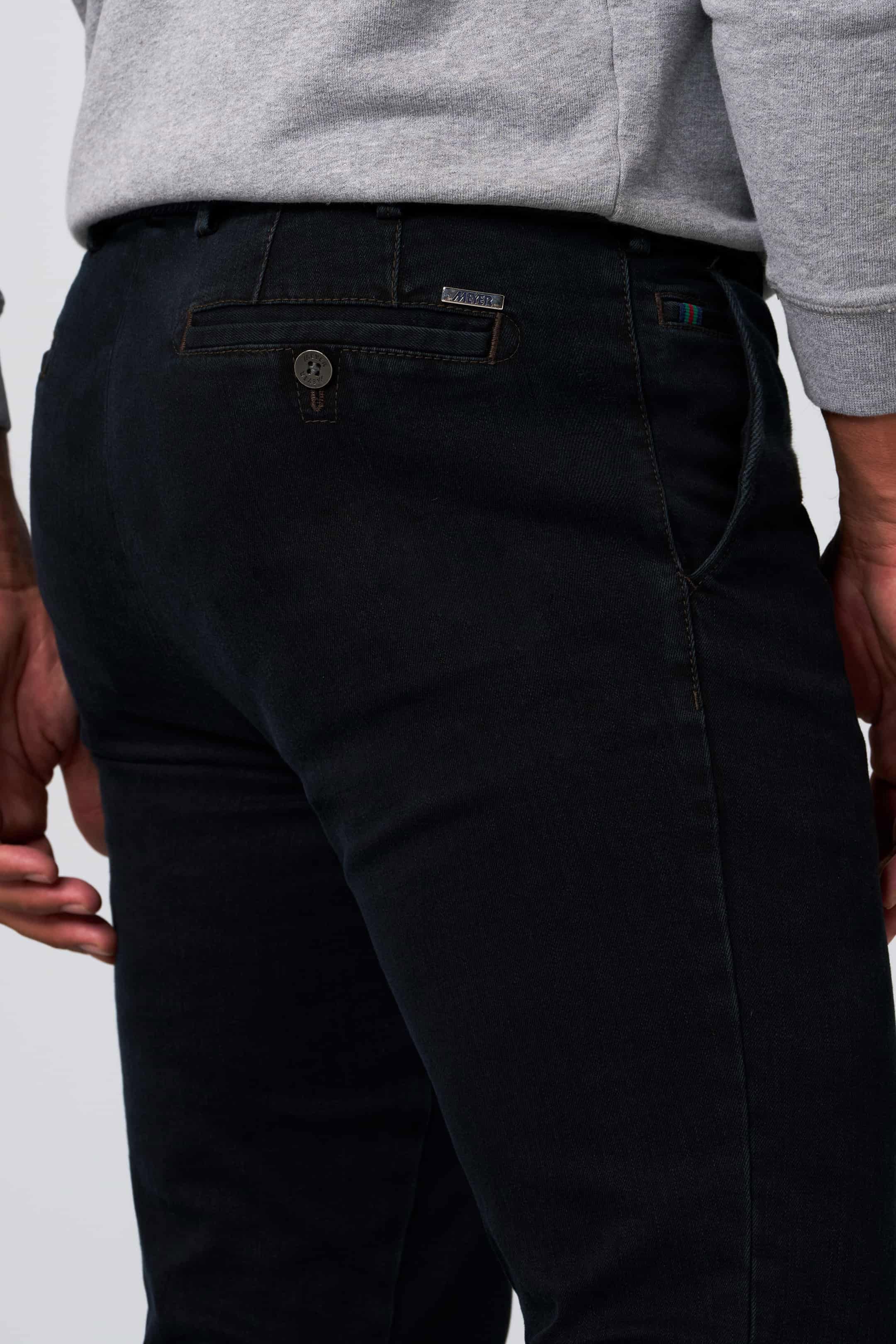 Meyer Roma Cotton Stretch Regular Denim Trousers - Blue Black