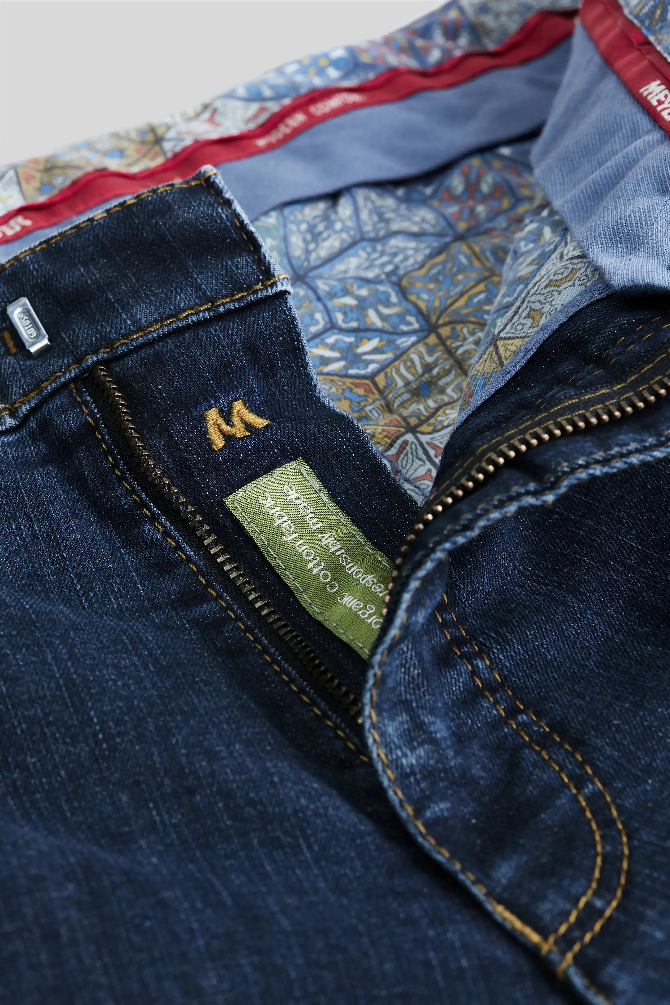 Meyer Roma Cotton Stretch Regular Denim Trousers - Blue Stone