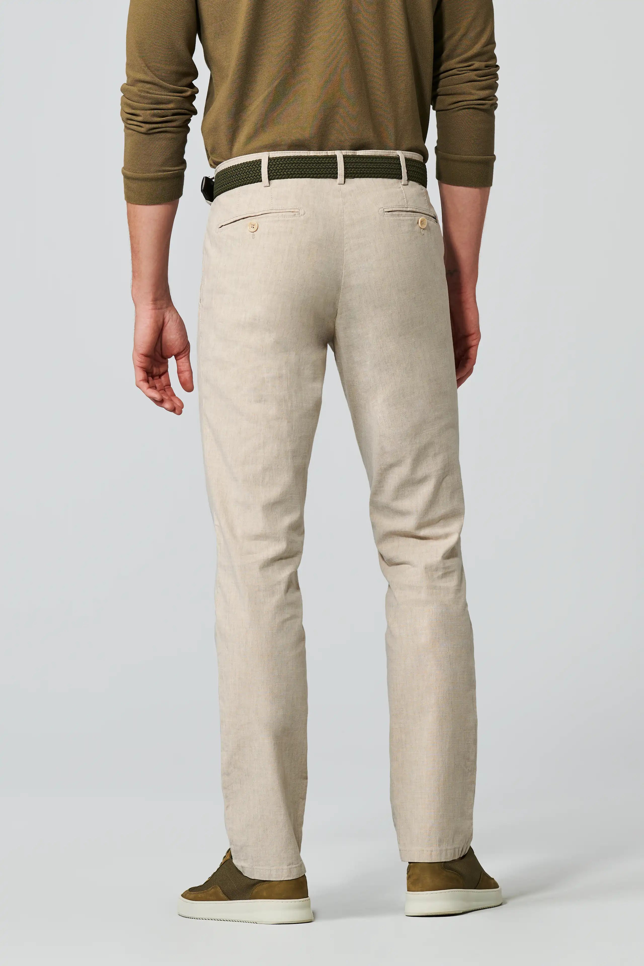 Meyer Roma Linen/Cotton Stretch Trouser - Beige
