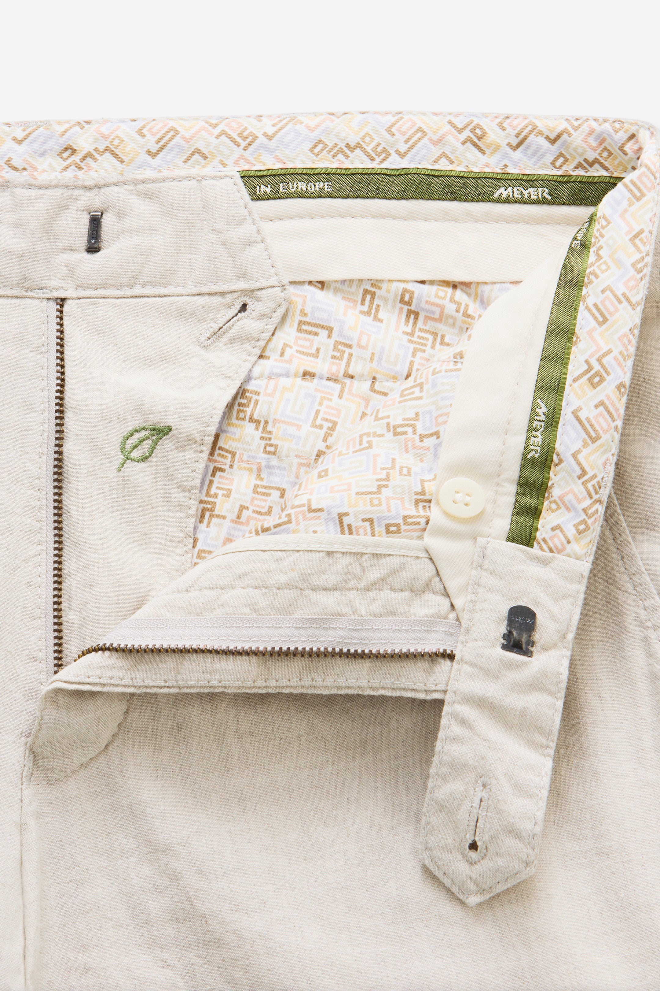 Meyer Roma Linen/Cotton Stretch Trouser - Beige